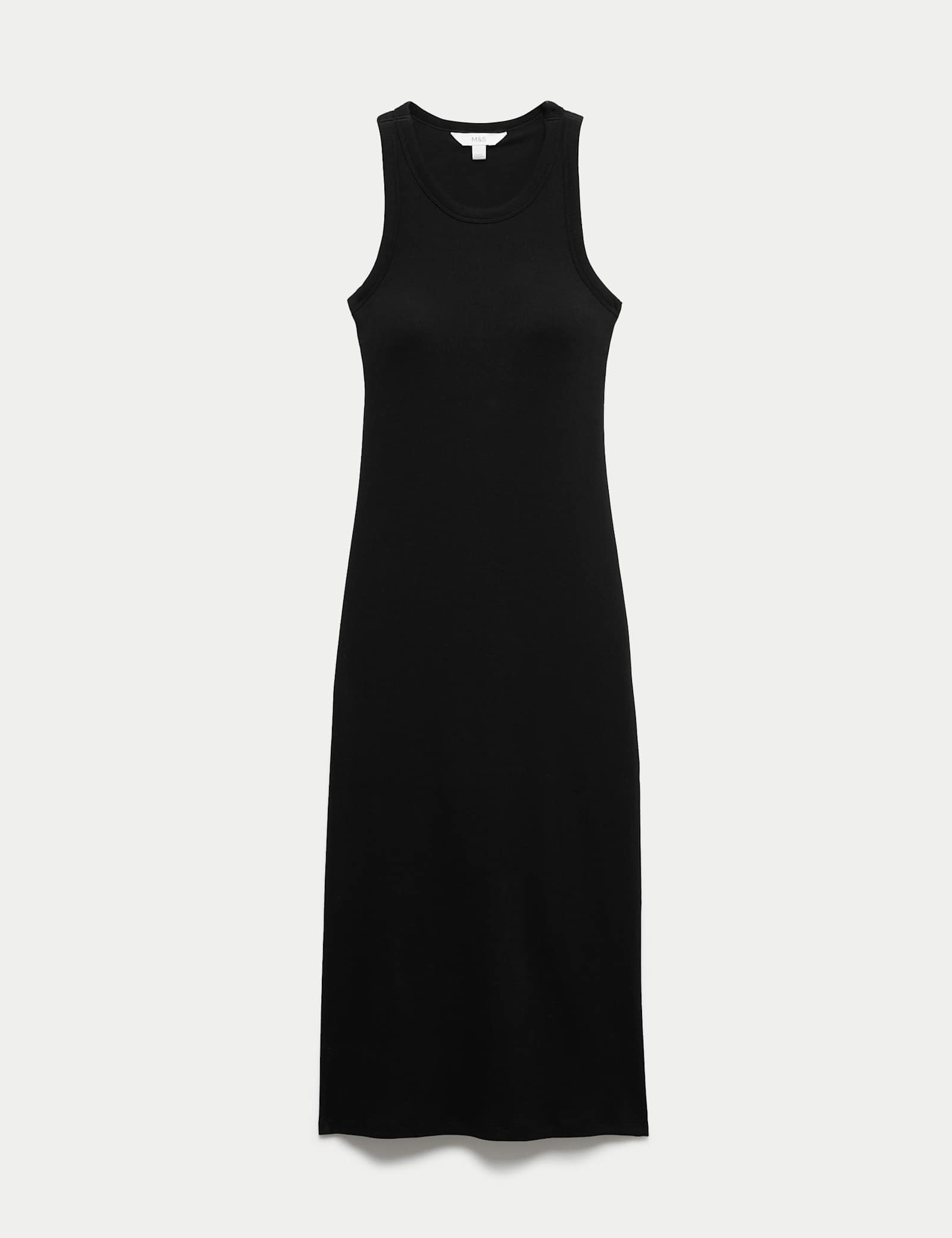 Cotton Rich Ribbed Bra Insert Midi Bodycon Dress - image 1
