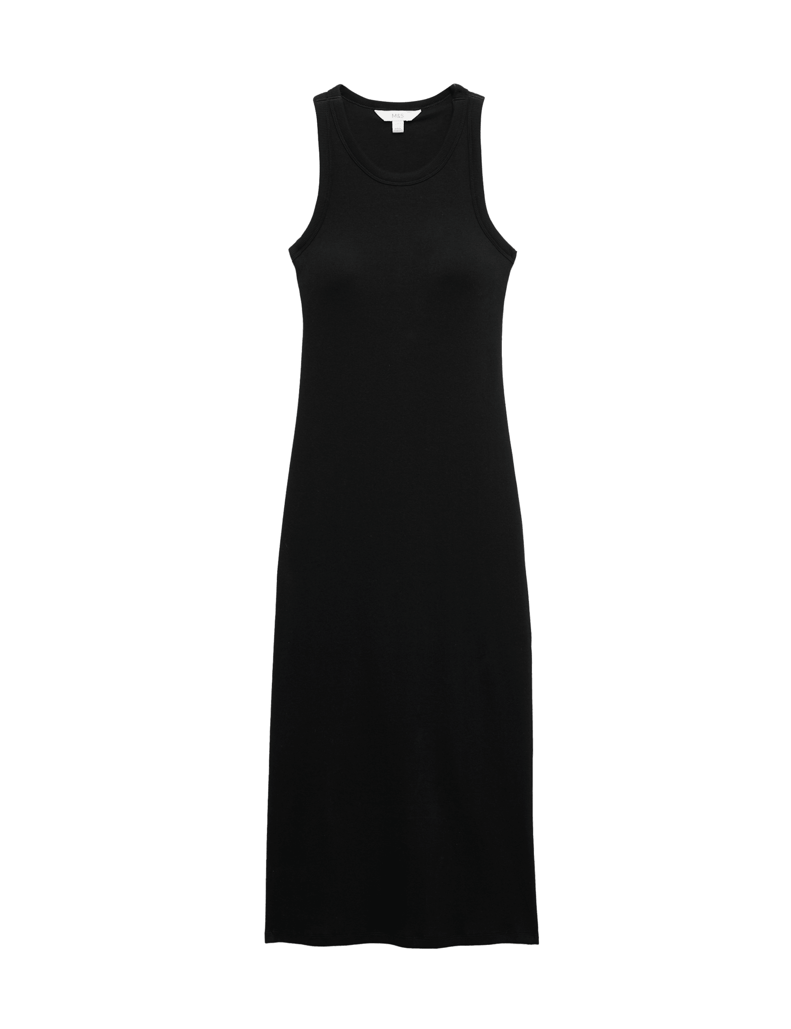 Cotton Rich Ribbed Bra Insert Midi Bodycon Dress - image 3