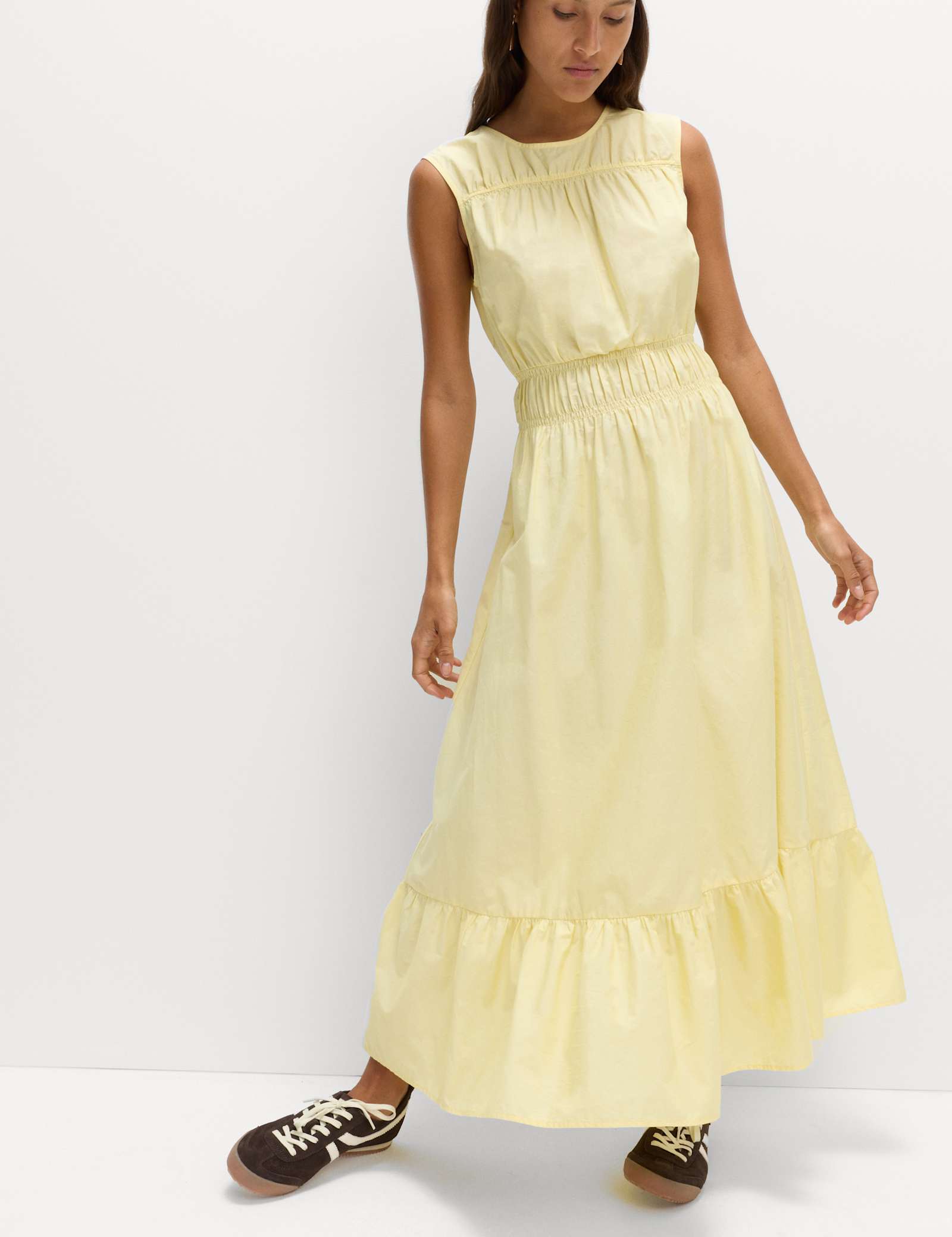 Pure Cotton Frill Hem Midaxi Waisted Dress - image 4