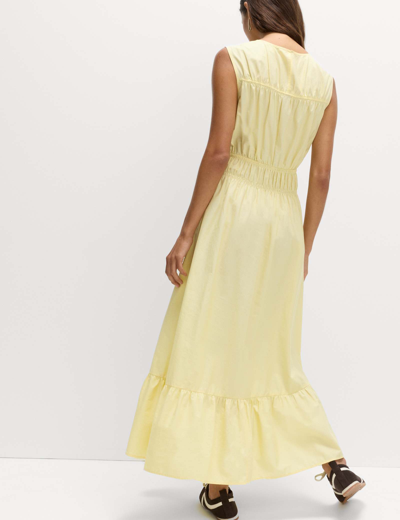 Pure Cotton Frill Hem Midaxi Waisted Dress - image 3