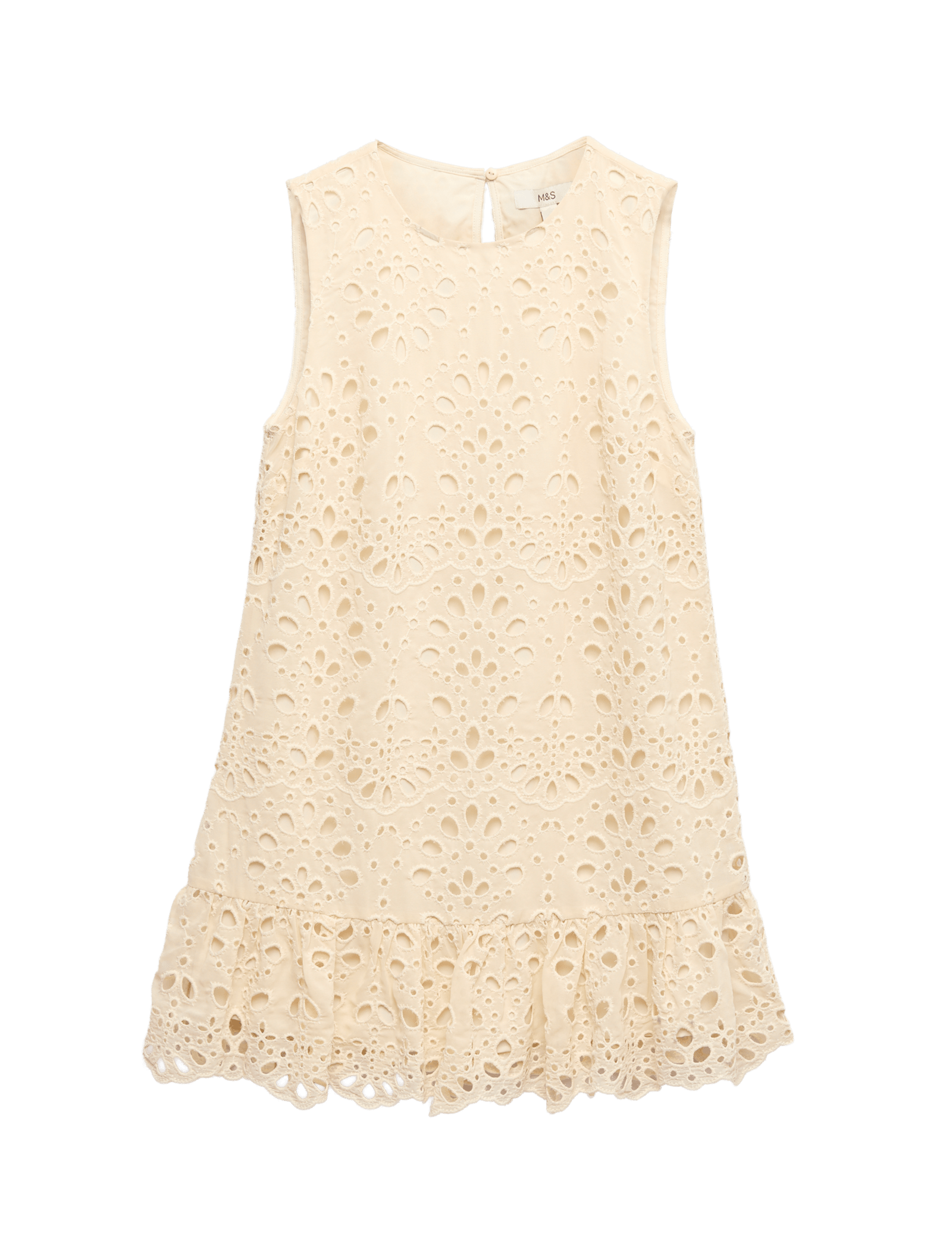 Broderie Cutwork Detail Mini Shift Dress - image 5