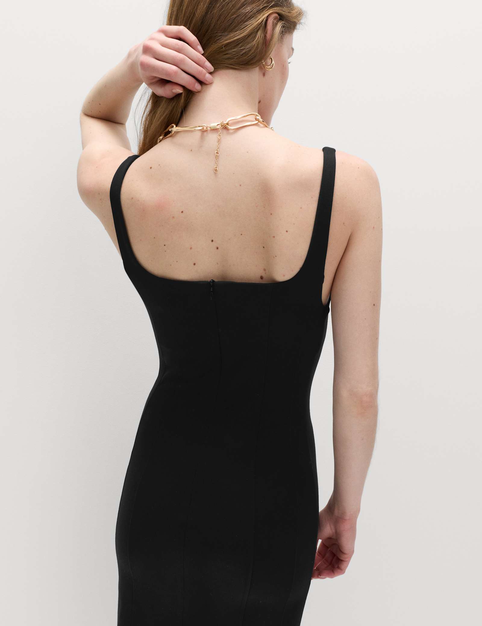 Jersey Square Neck Panel Detail Midi Bodycon Dress - image 4