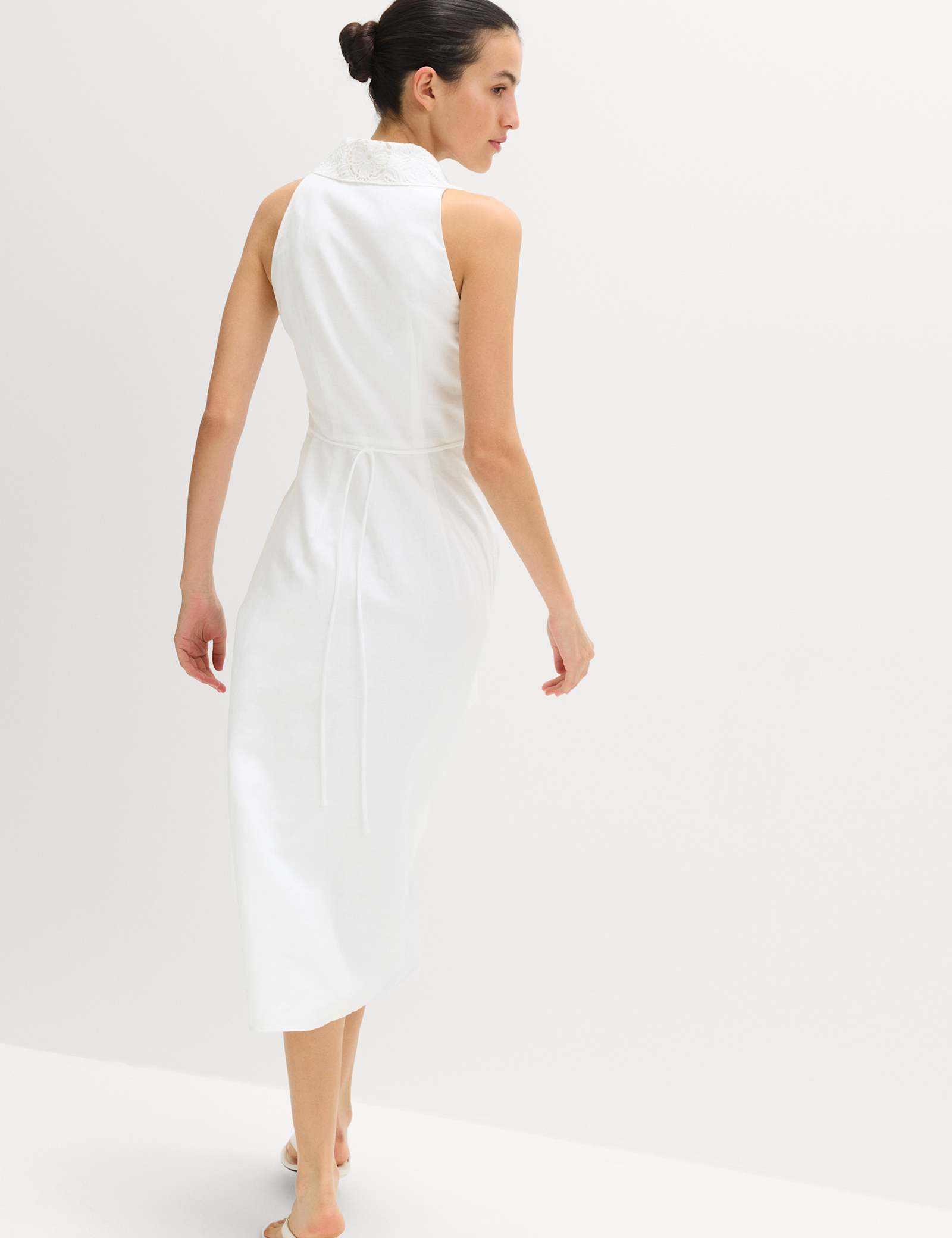 Linen Rich Broderie Midi Shirt Dress - image 4