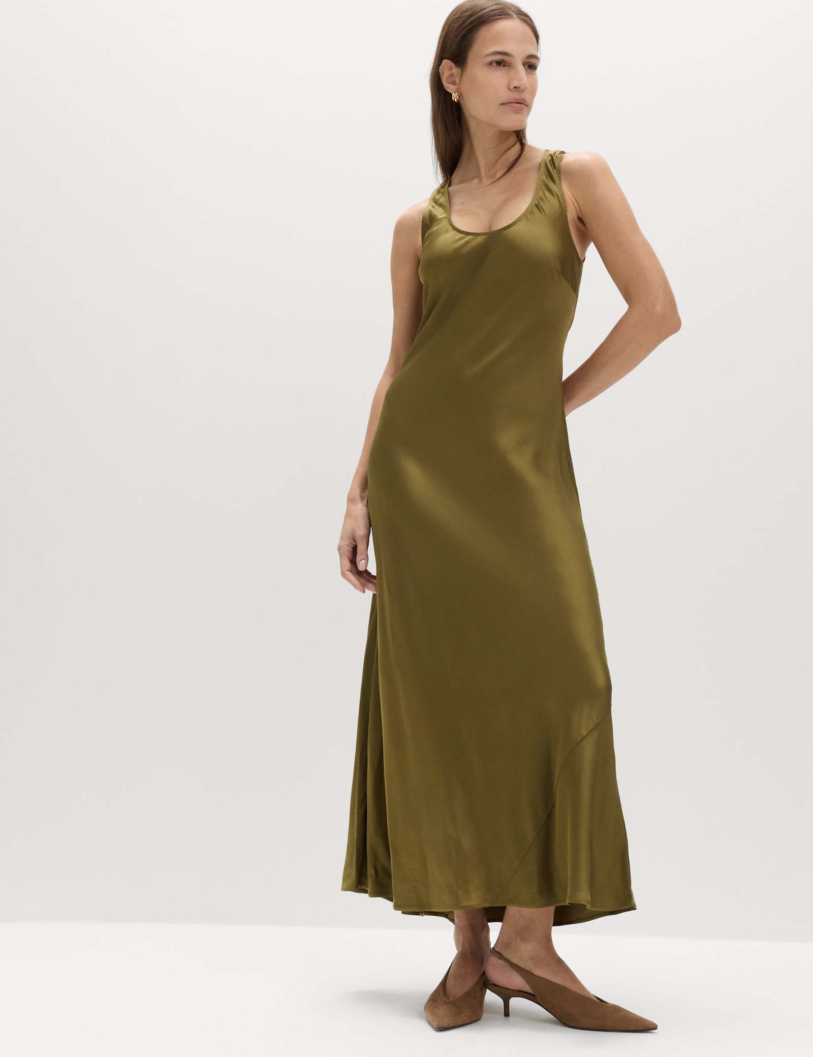 Satin Scoop Neck Midaxi Slip Dress - image 2