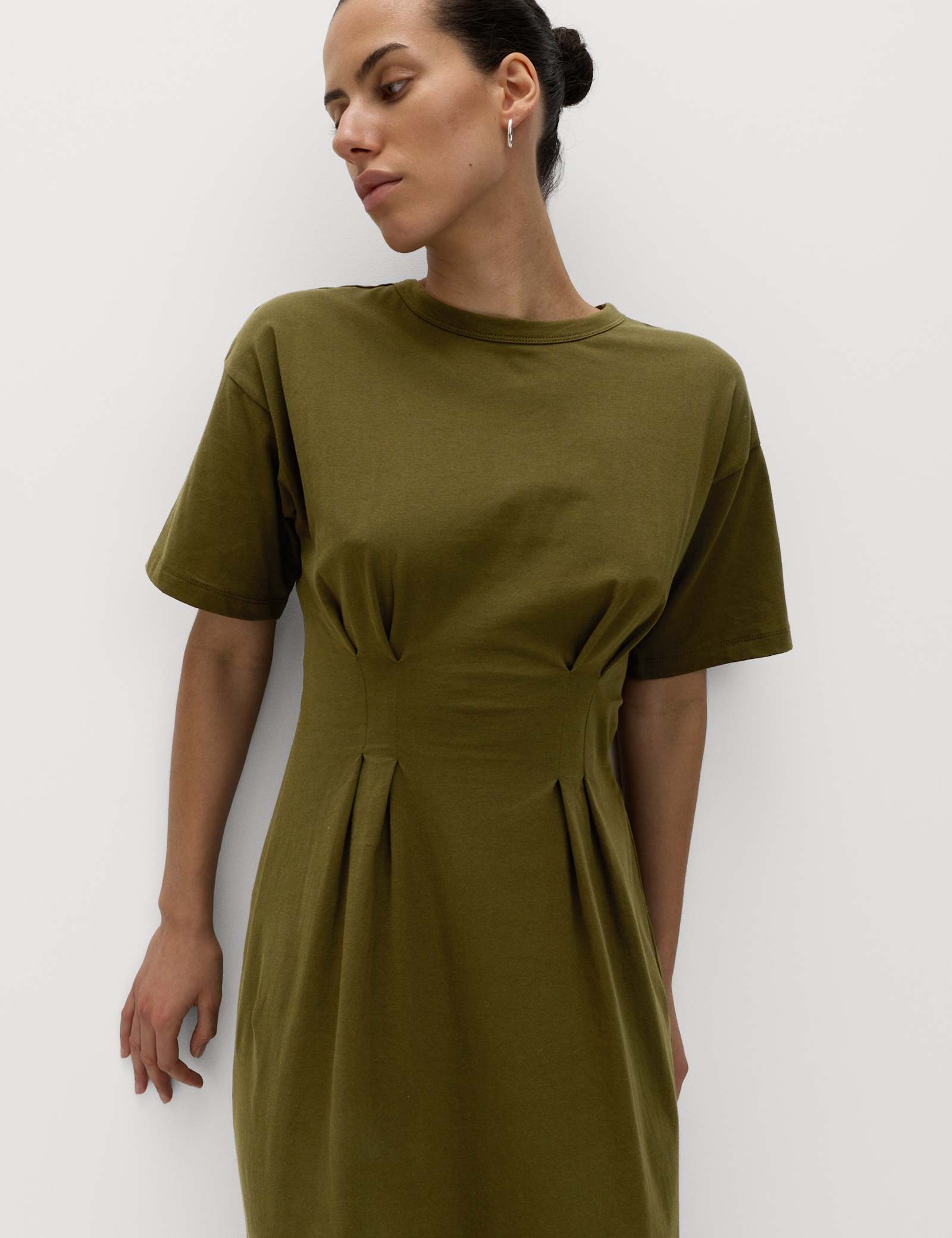 Pure Cotton Waisted Midi T-Shirt Dress - image 4