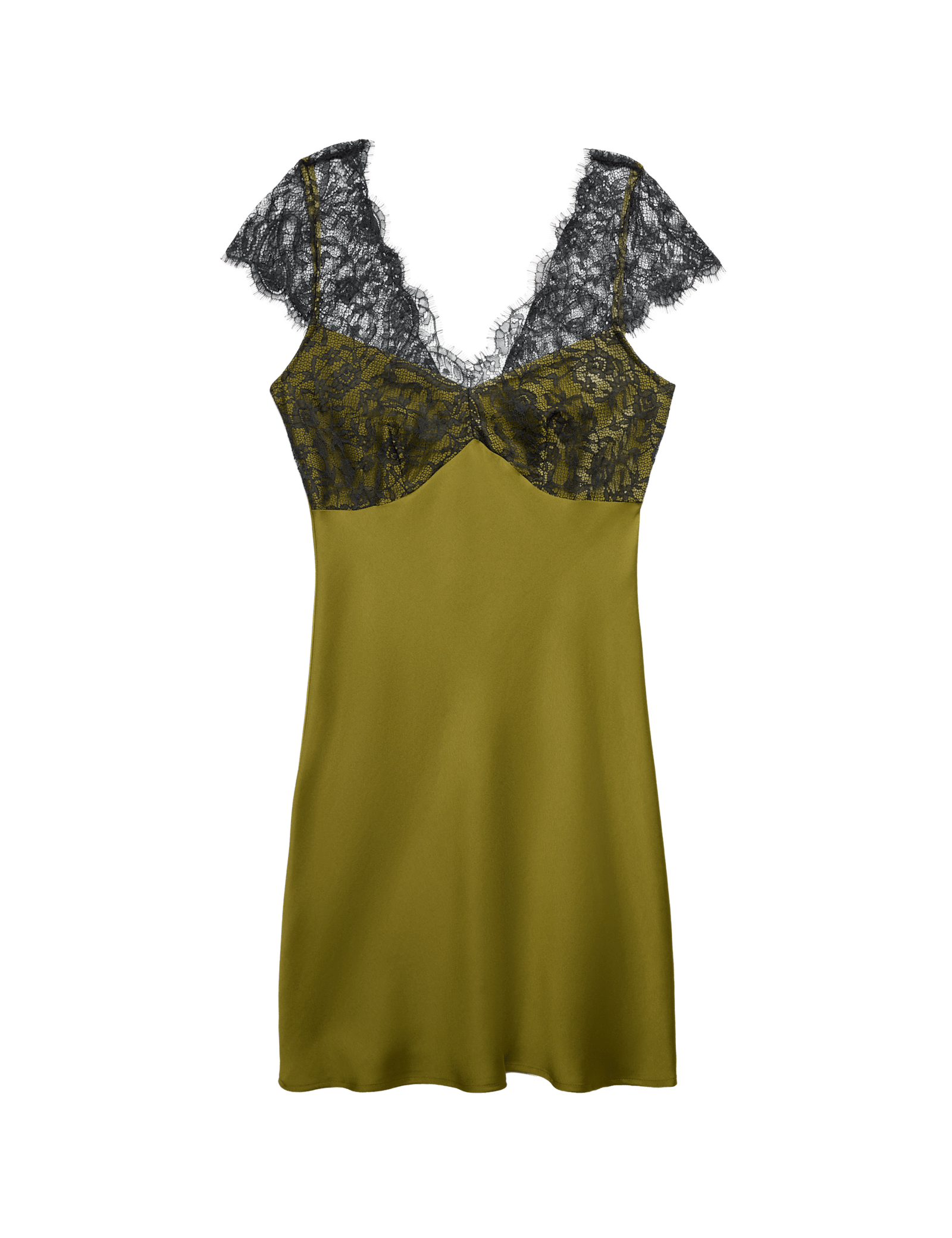 Satin Lace Mini Slip Dress - image 3