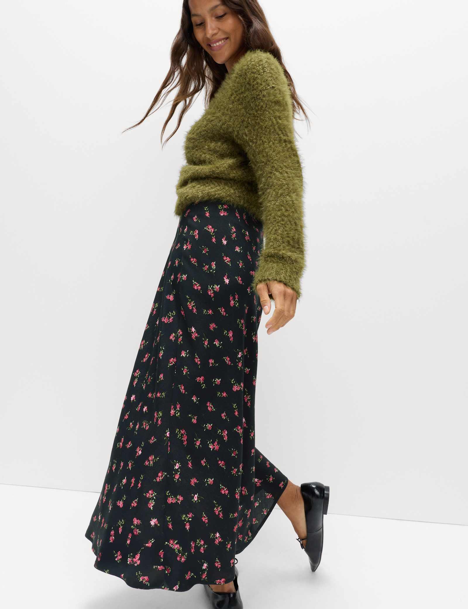 Floral Midaxi A-Line Skirt - image 2