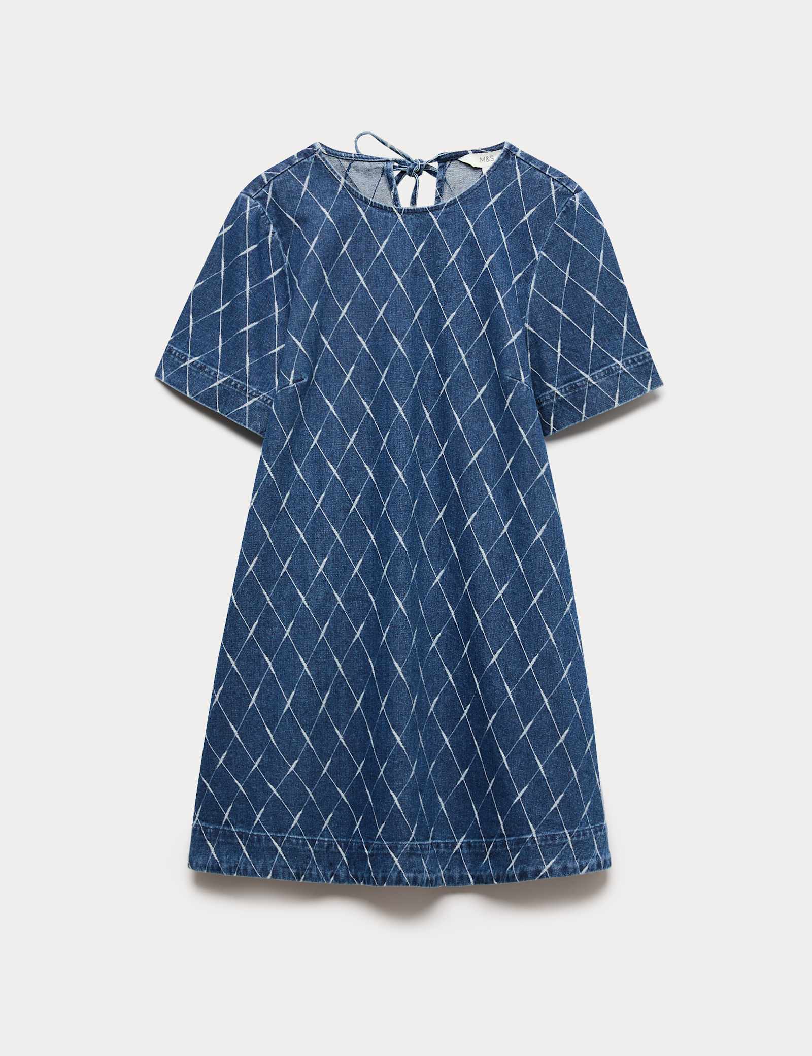 Denim Jacquard Mini T-Shirt Dress - image 1