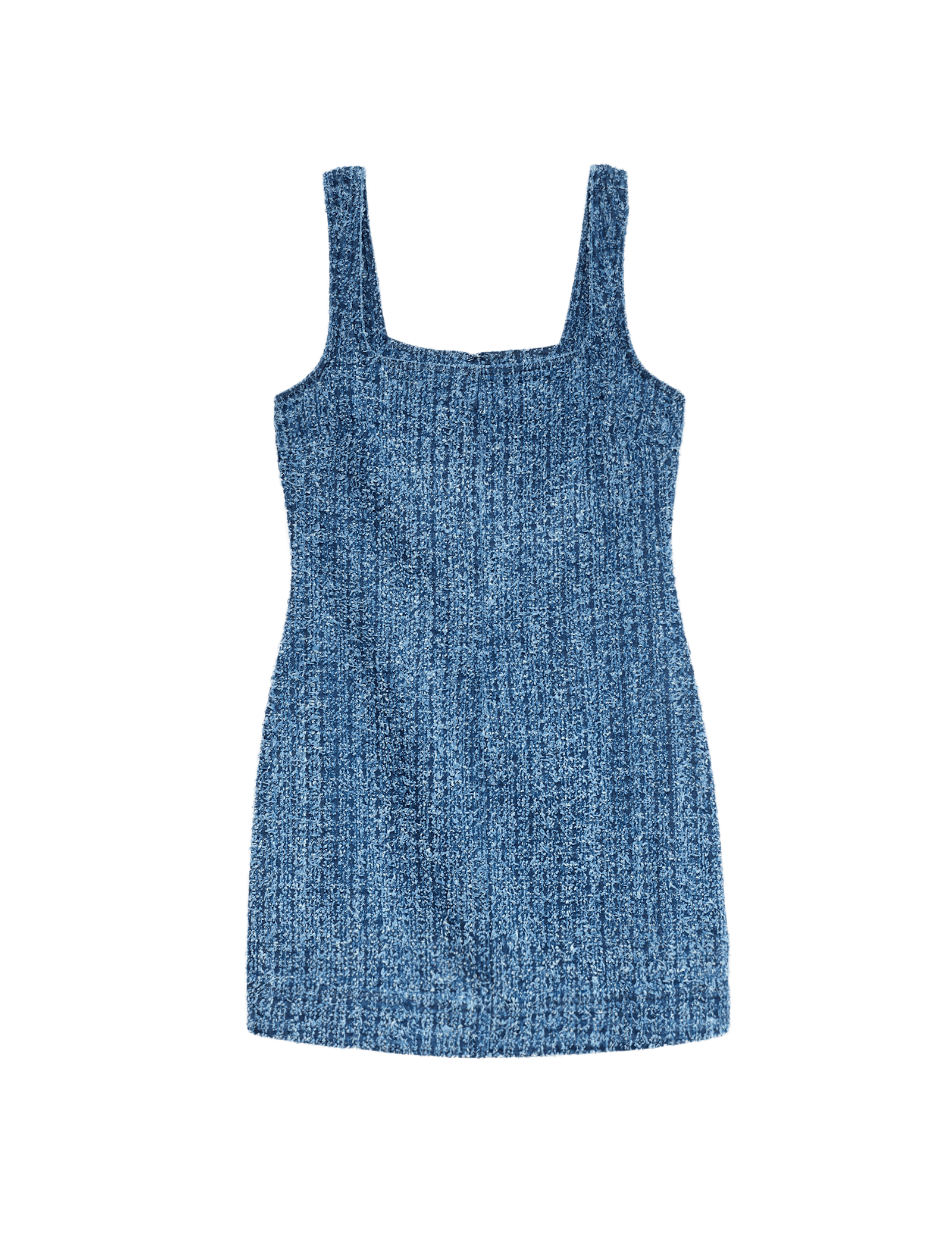 Pure Cotton Denim Tufted Mini Shift Dress - image 3