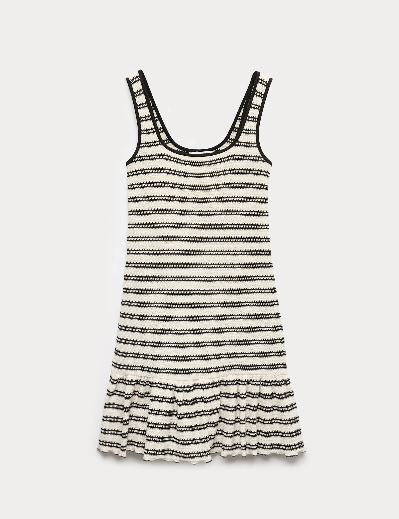 Cotton Rich Striped Mini Relaxed Smock Dress - image 1