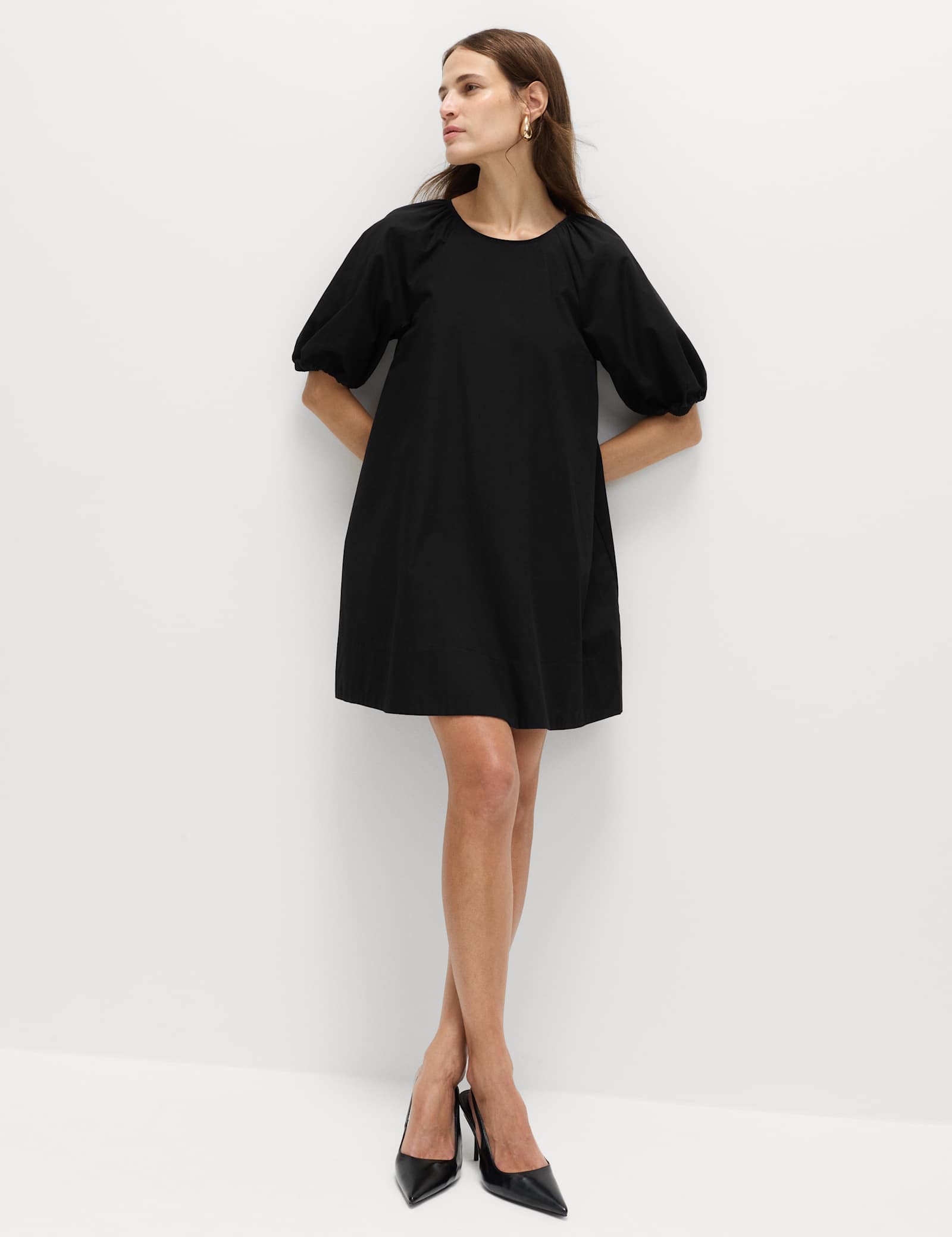 Pure Cotton Puff Sleeve Mini Smock Dress - image 2