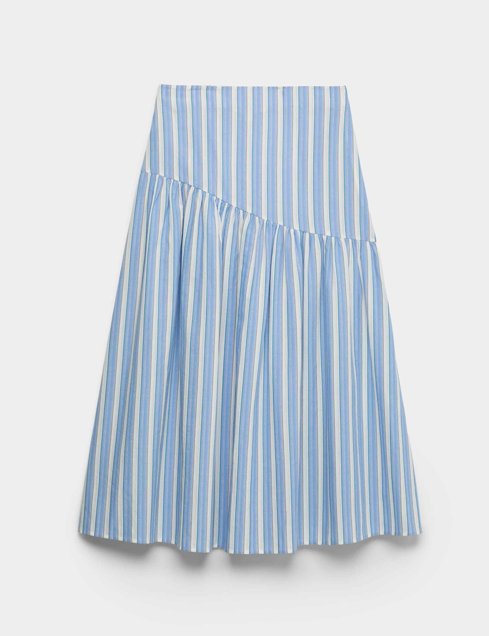 Pure Cotton Striped Midi Drop Waist Skirt - image 1