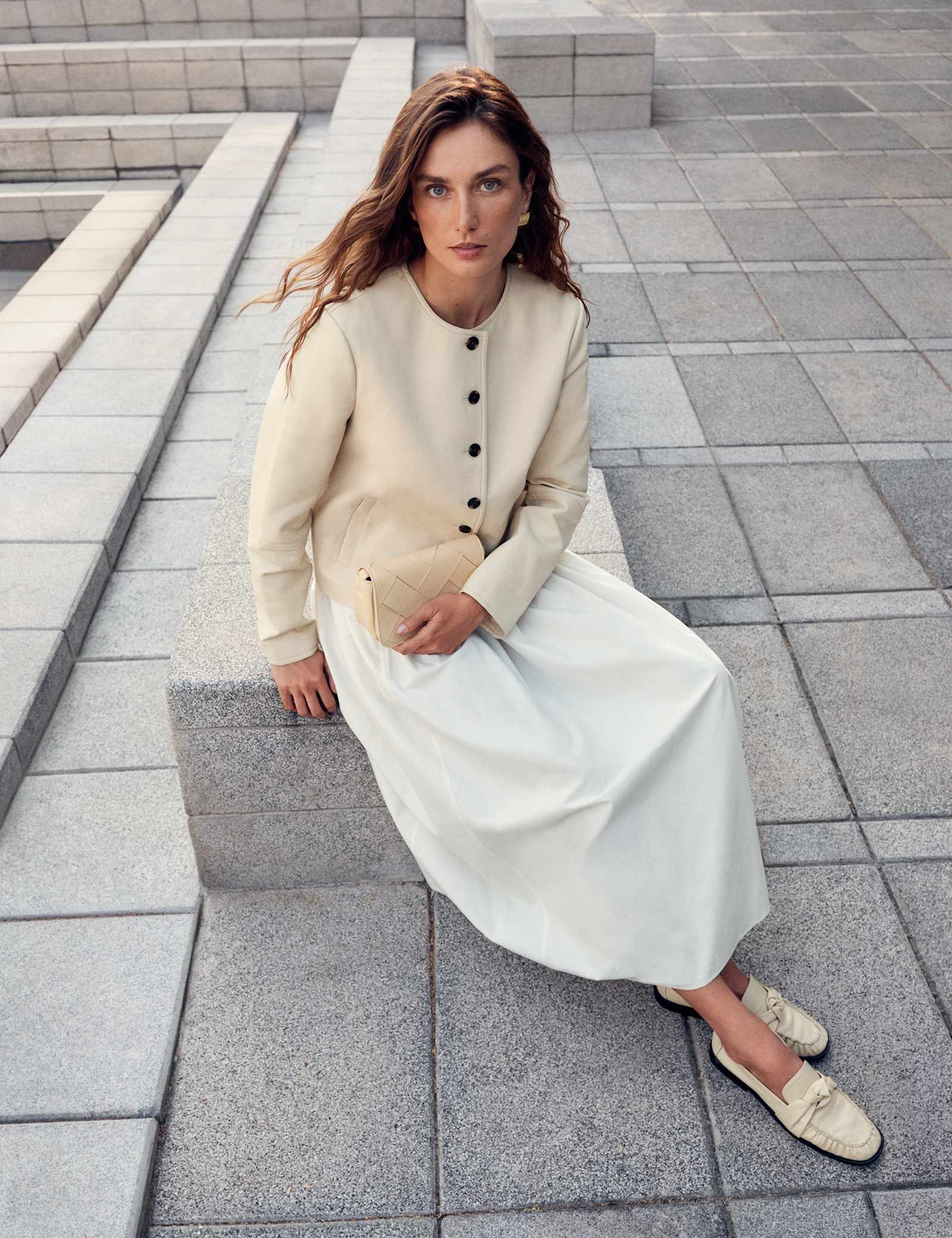 Cotton Rich Square Neck Midi Waisted Dress - image 2
