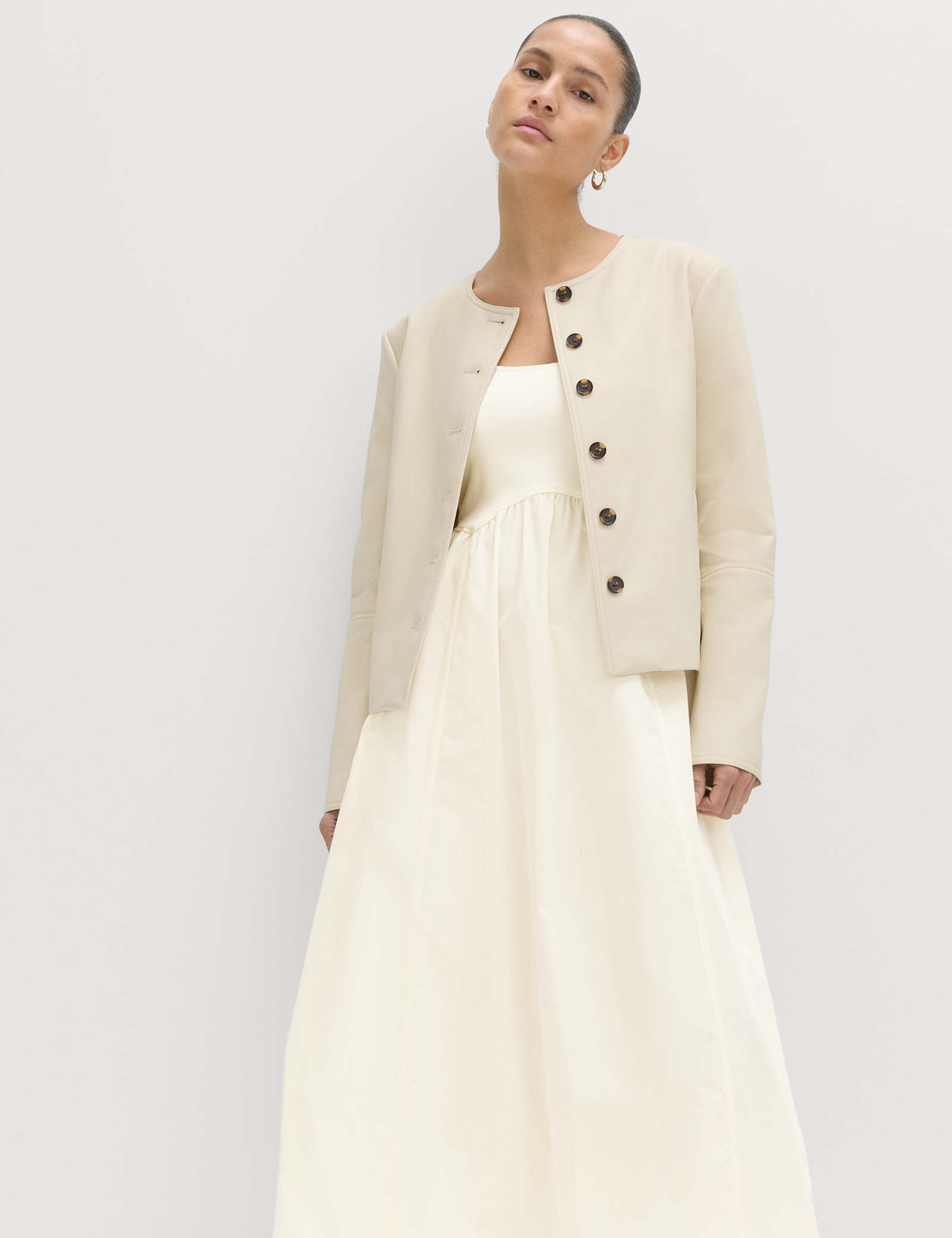 Cotton Rich Square Neck Midi Waisted Dress - image 5