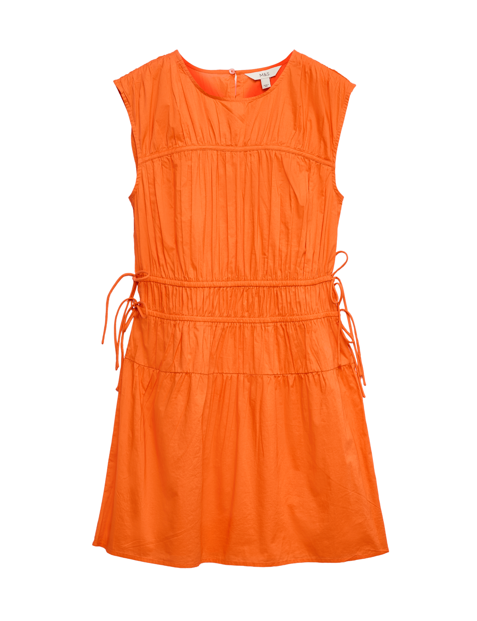 Pure Cotton Tie Detail Mini Waisted Dress - image 4