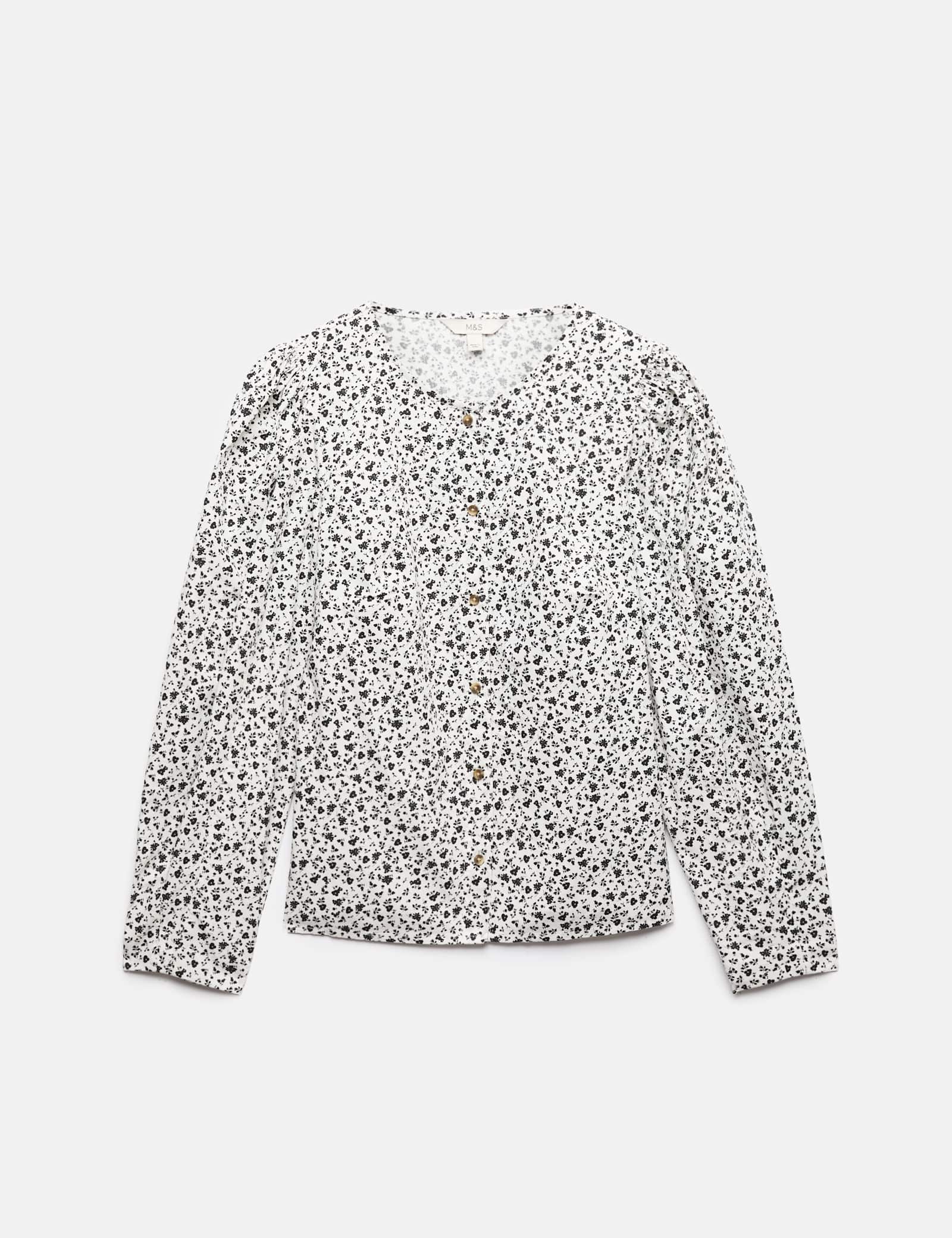 Pure Cotton Printed Button Through Blouse - image 1