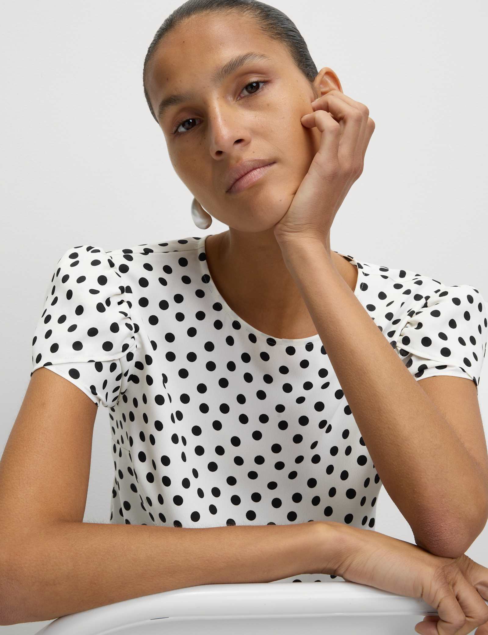 Printed Puff Sleeve Top - image 2