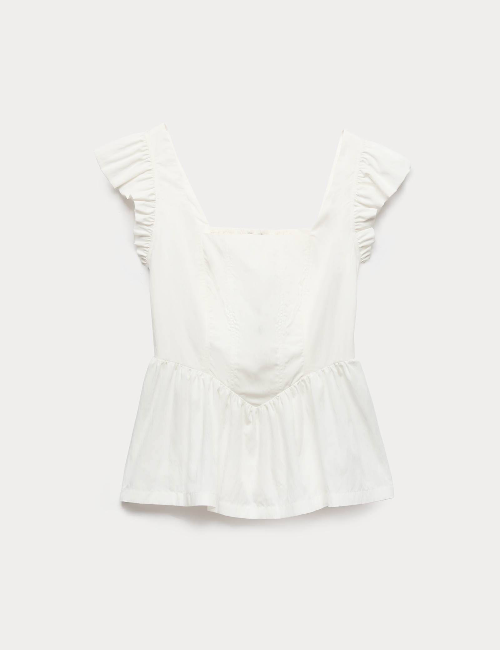 Technical Square Neck Peplum Top - image 1