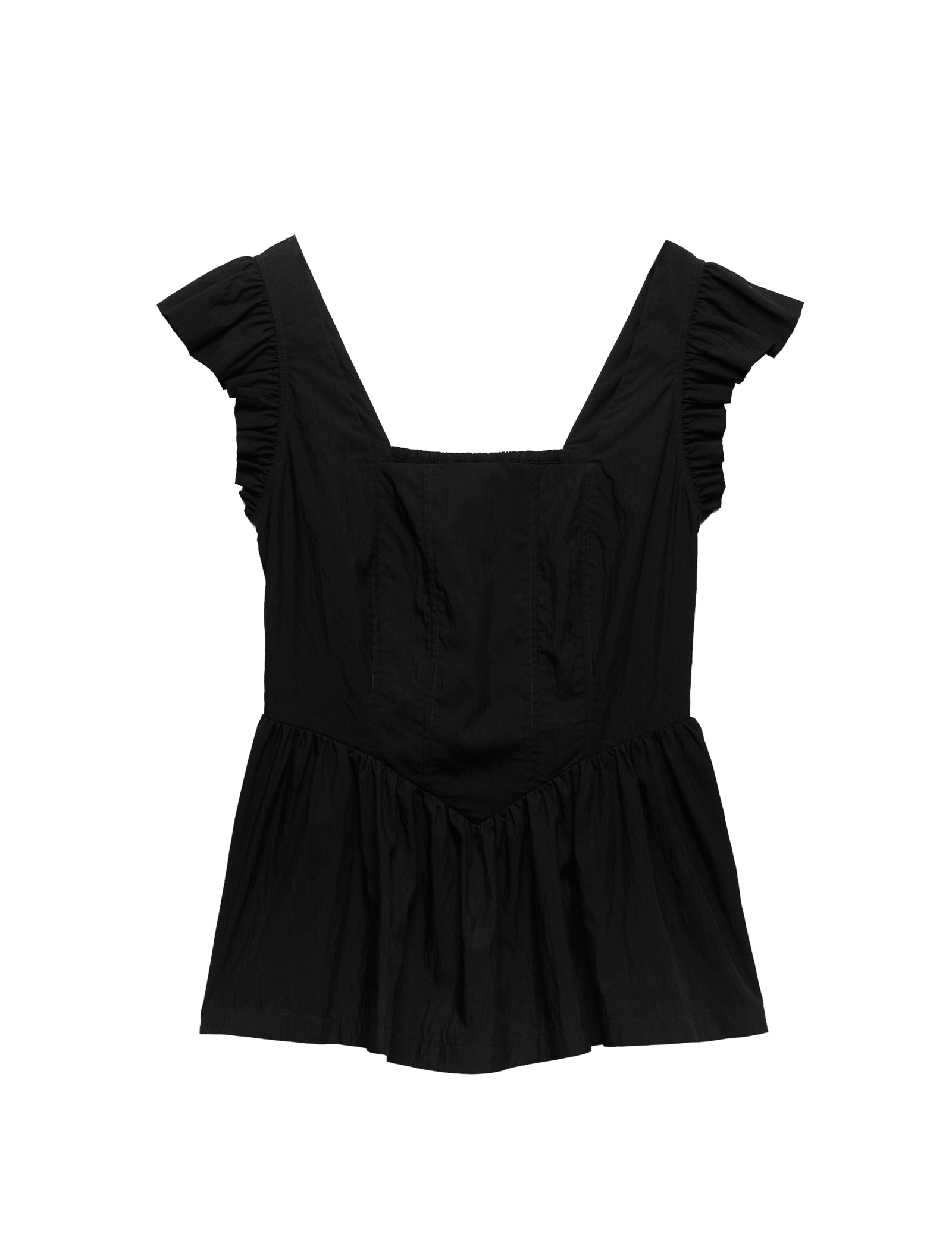 Technical Square Neck Peplum Top - image 5