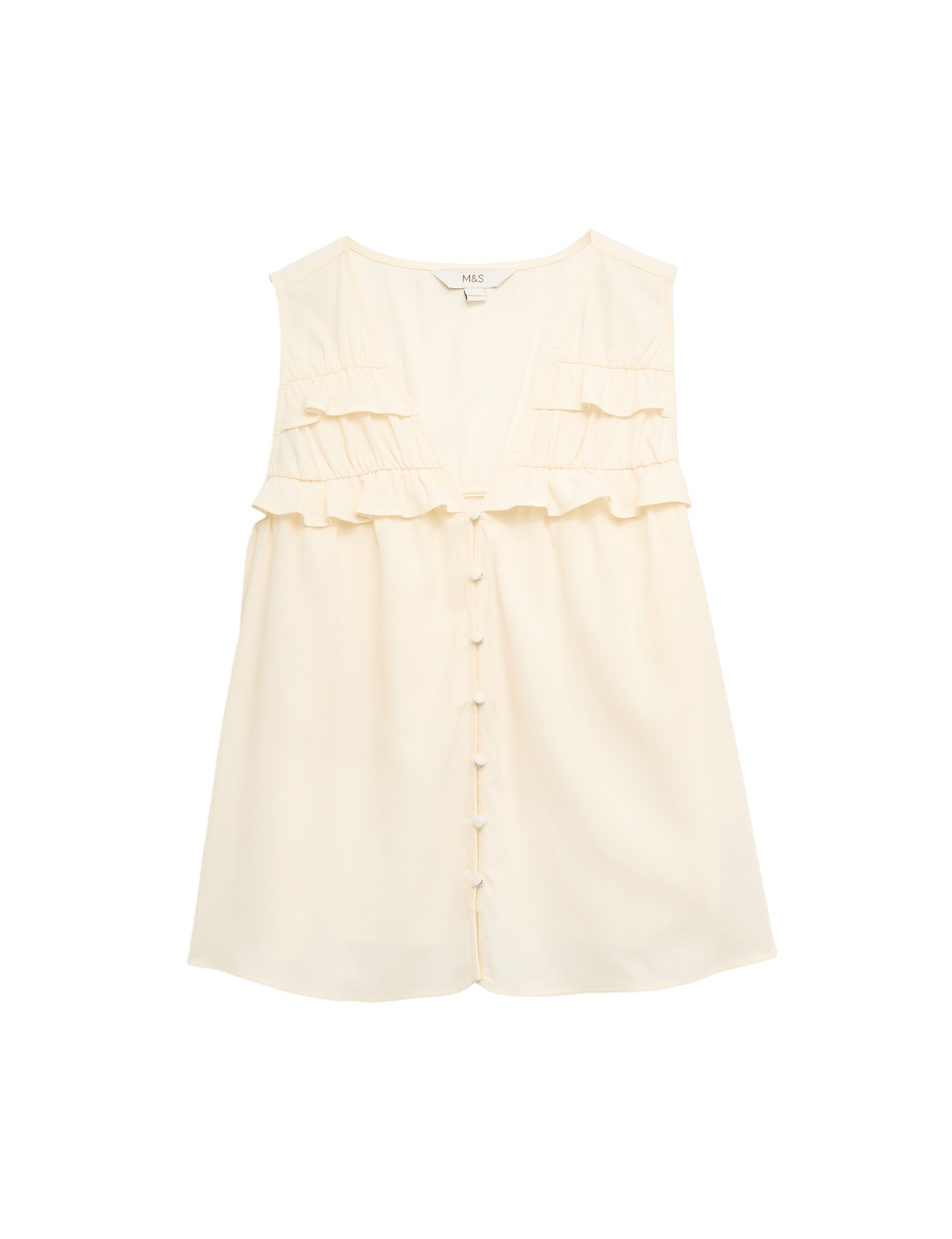 Lyocell Rich V-Neck Frill Detail Top - image 5