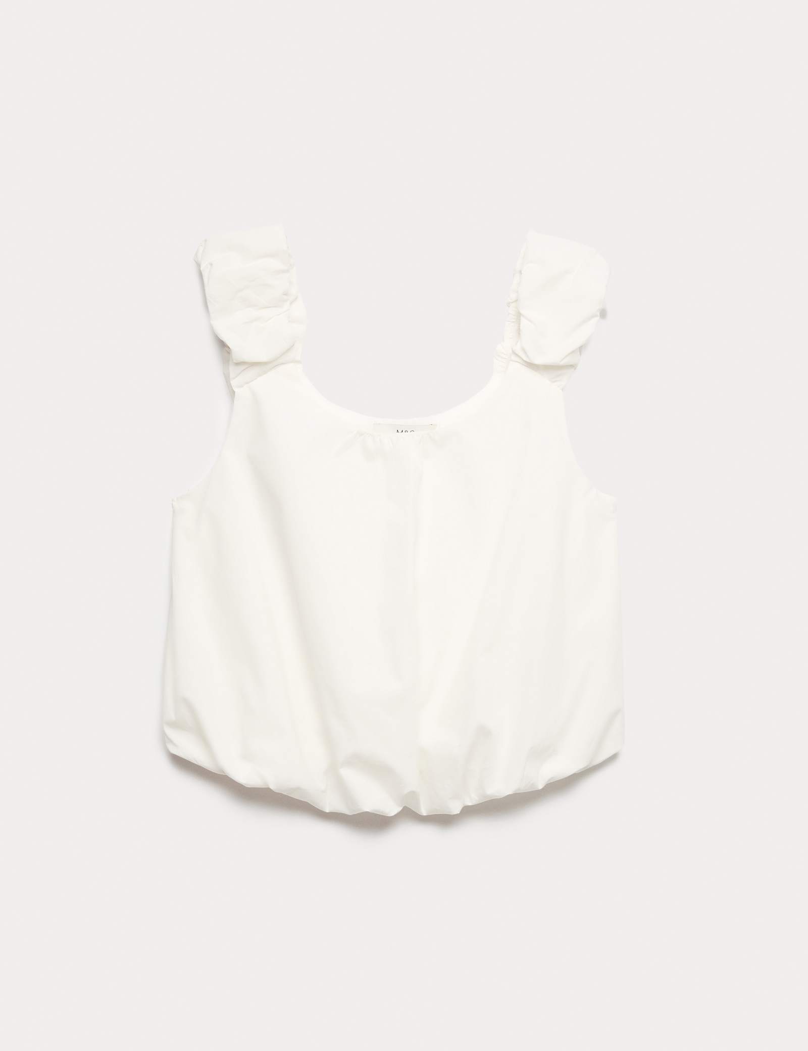Pure Cotton Bubble Hem Puff Strap Top - image 1