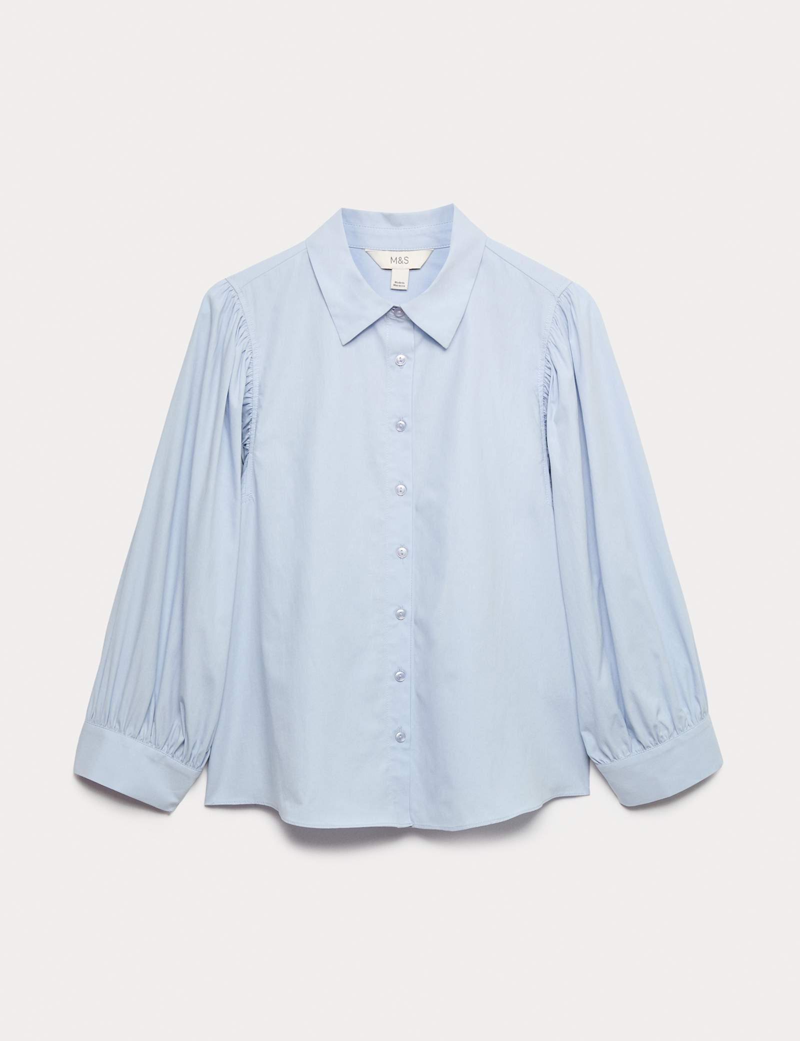 Pure Cotton Blouson Sleeve Shirt - image 1