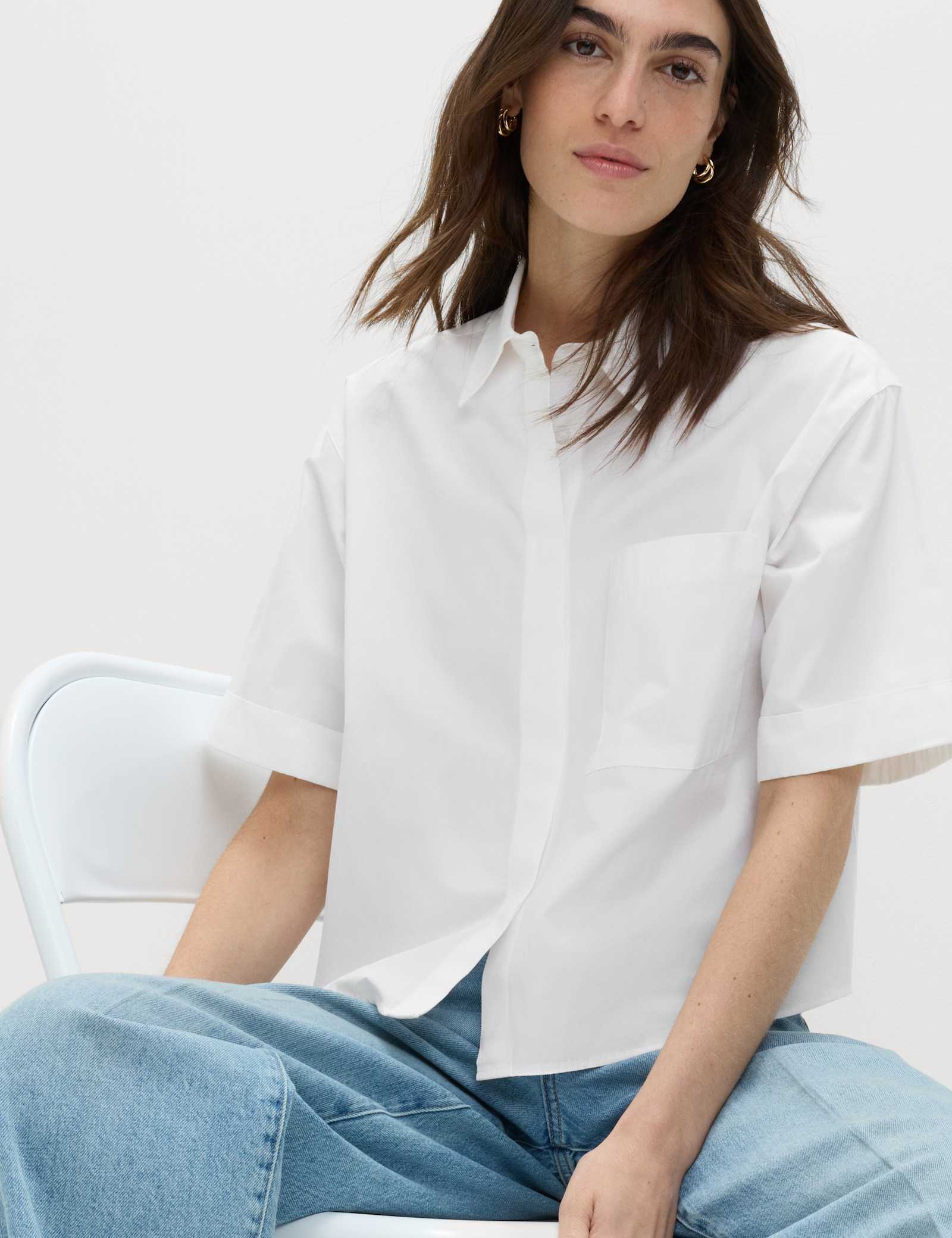 Pure Cotton Collared Boxy Shirt - image 4