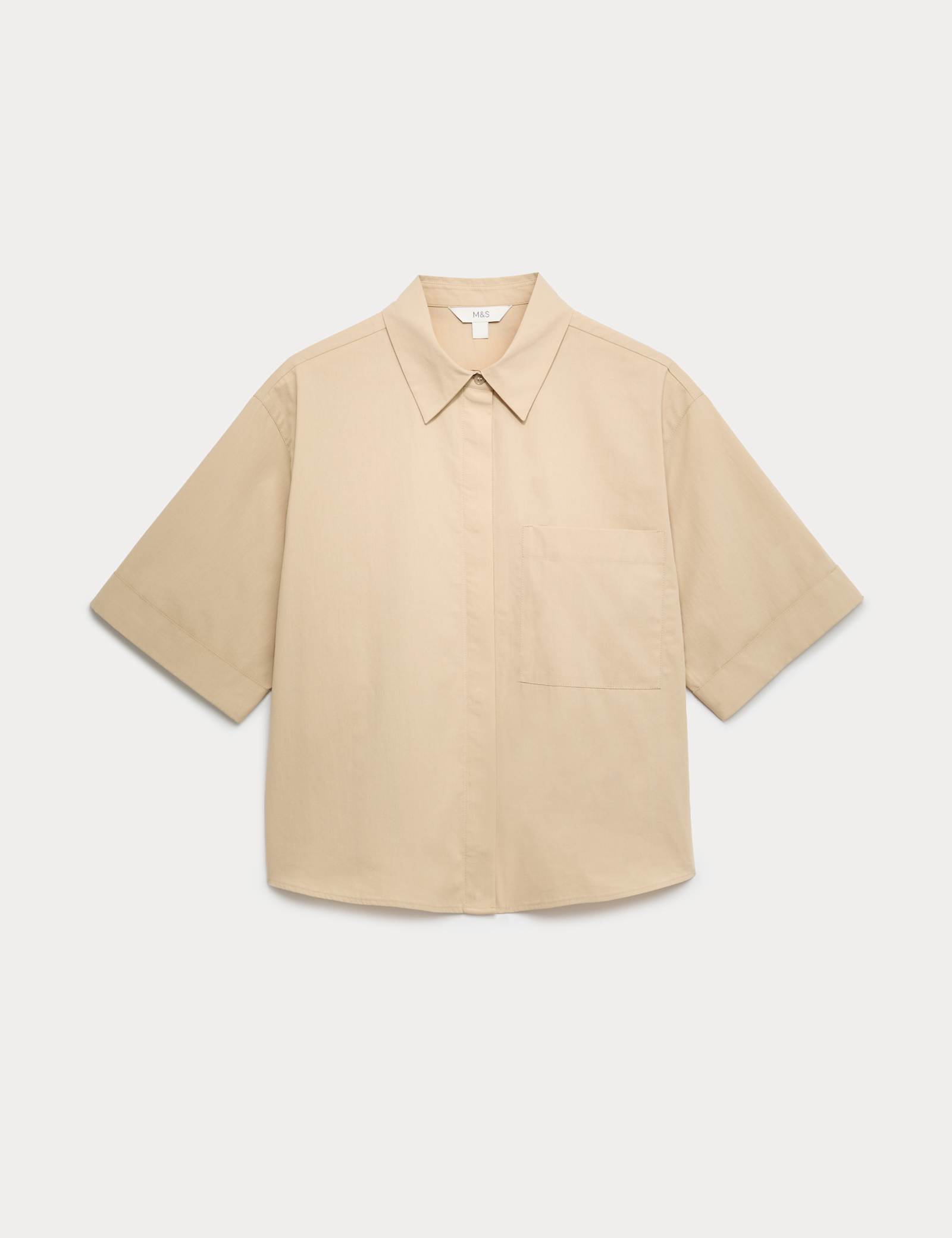 Pure Cotton Collared Boxy Shirt - image 2
