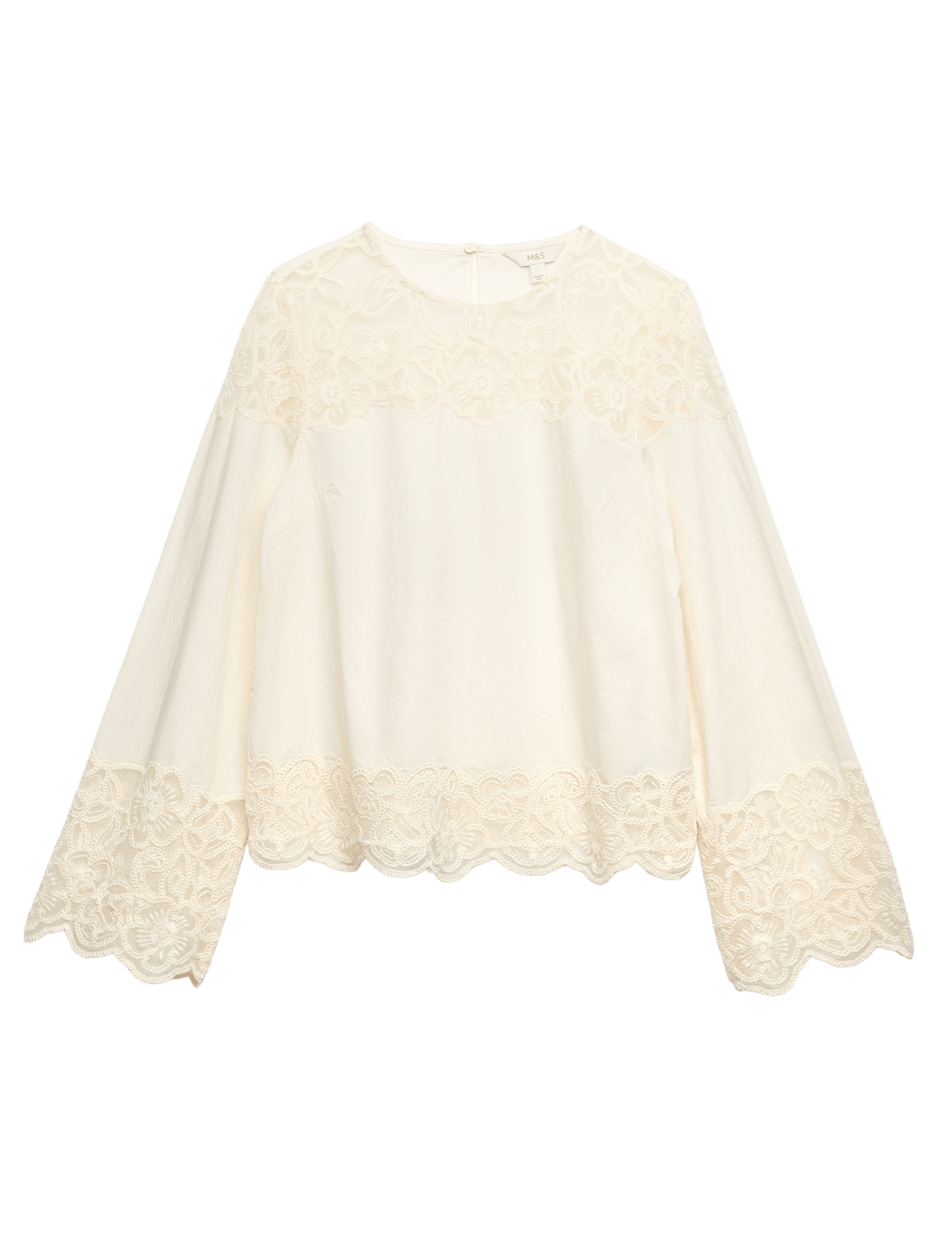Pure Cotton Embroidered Cutwork Top - image 3