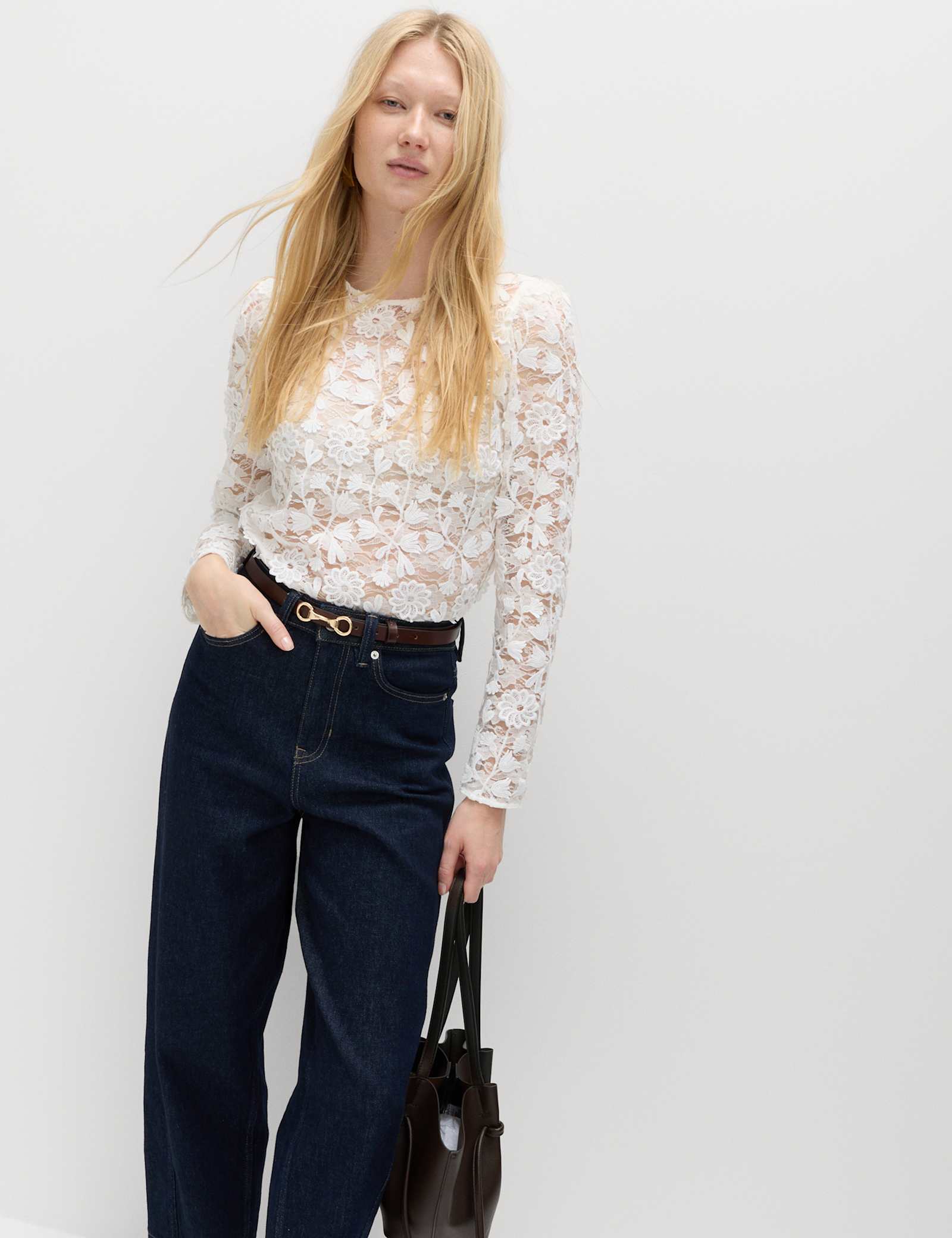 Lace Embroidered Floral Top - image 5