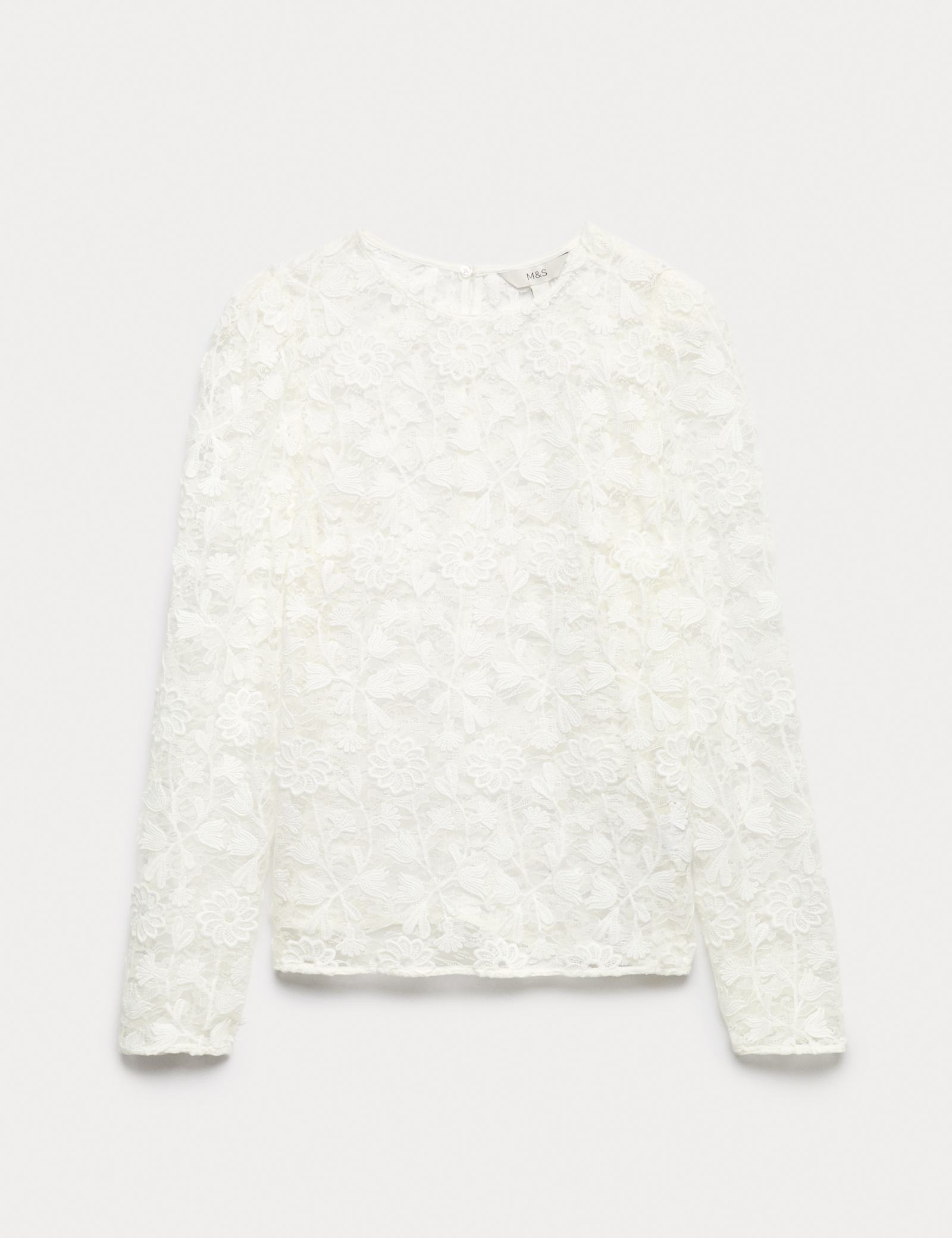 Lace Embroidered Floral Top - image 1
