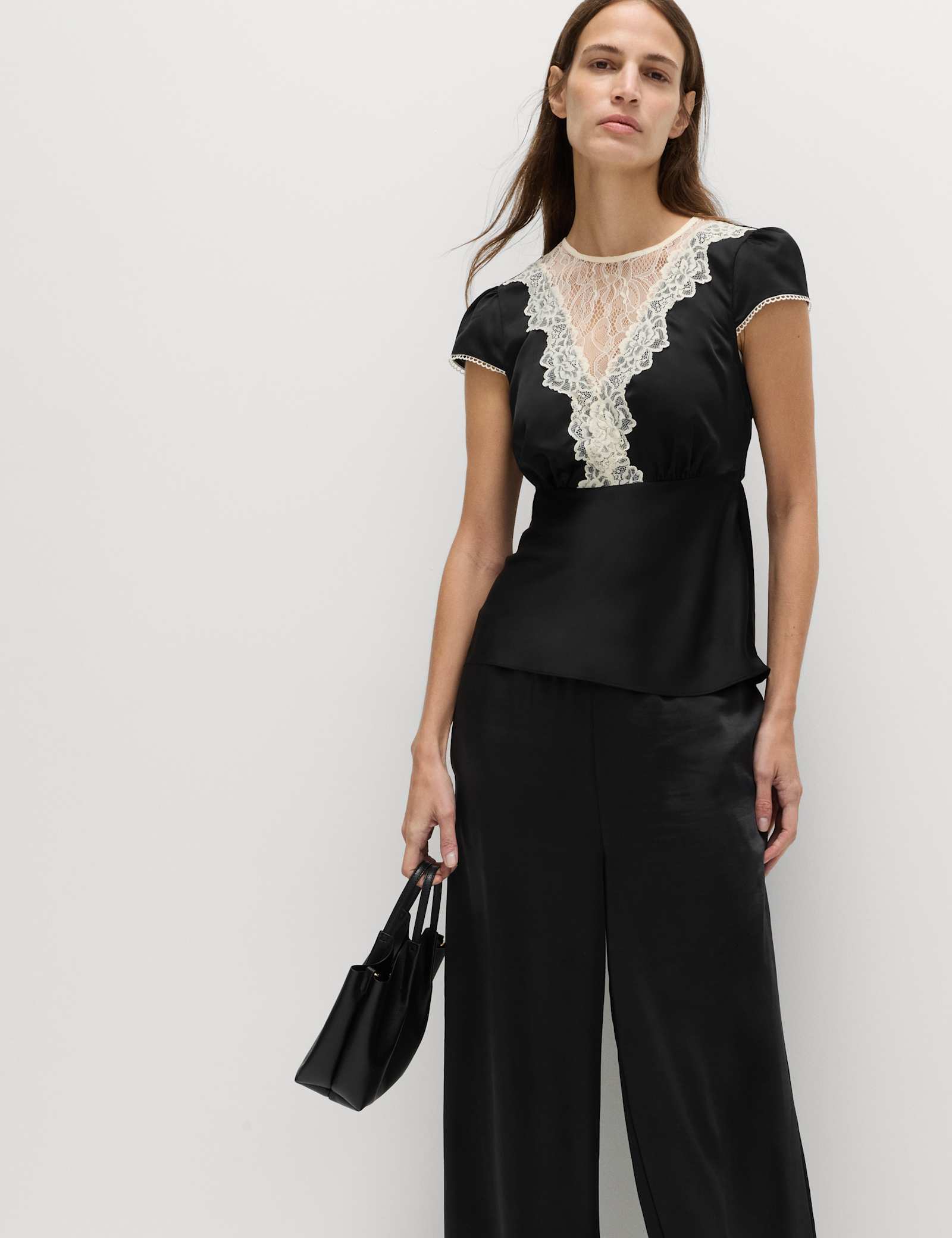 Satin Lace Insert Top - image 2
