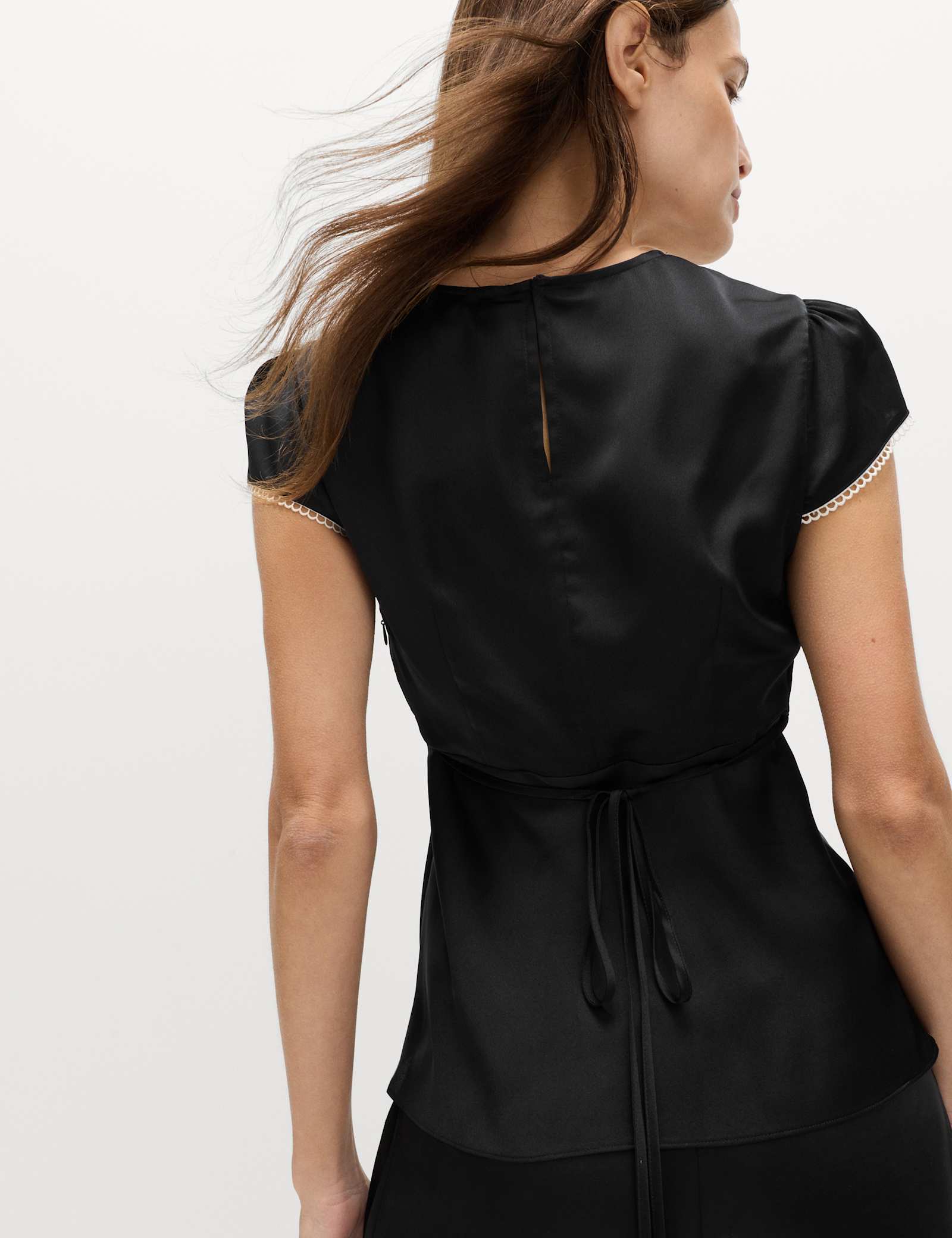 Satin Lace Insert Top - image 5