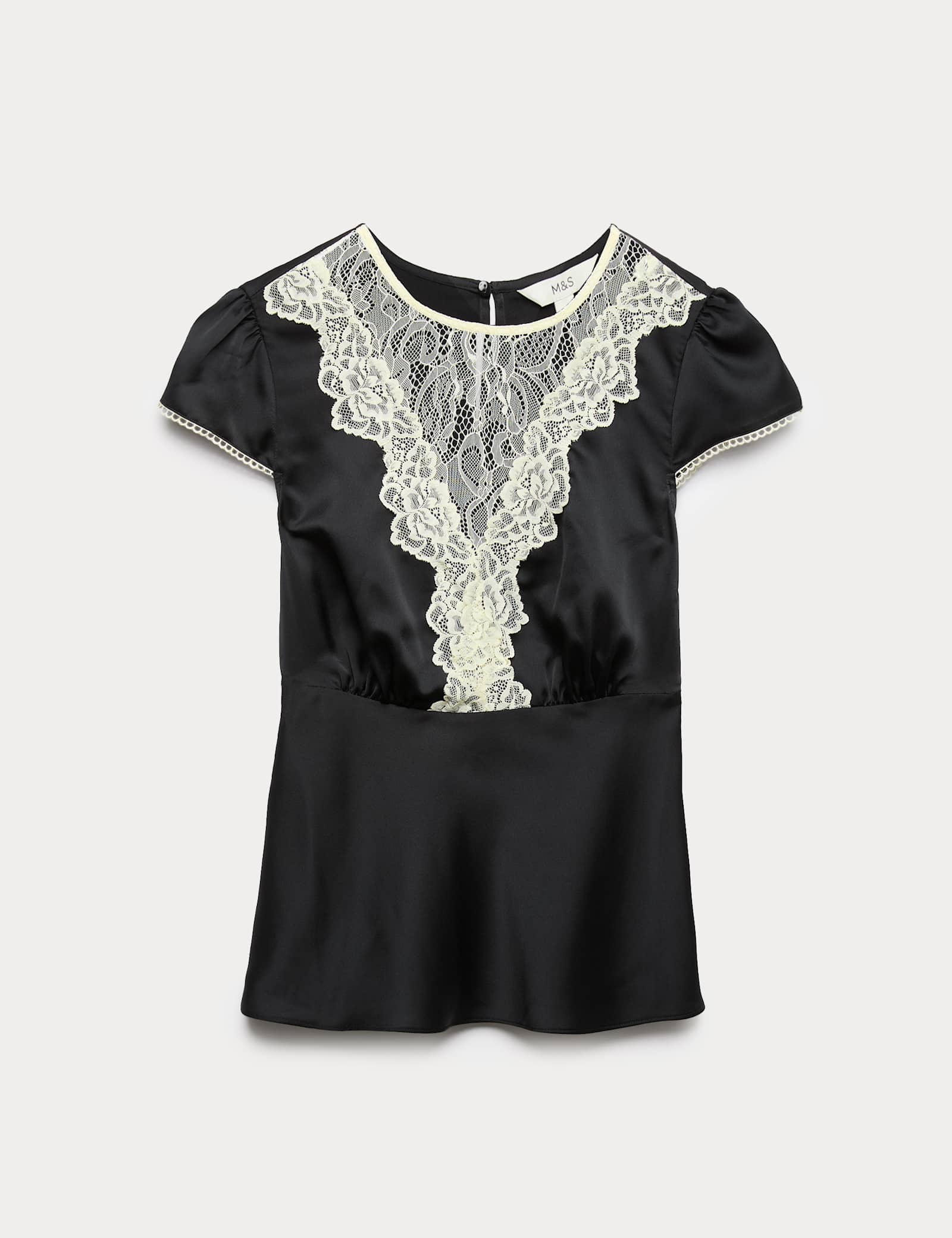 Satin Lace Insert Top - image 1