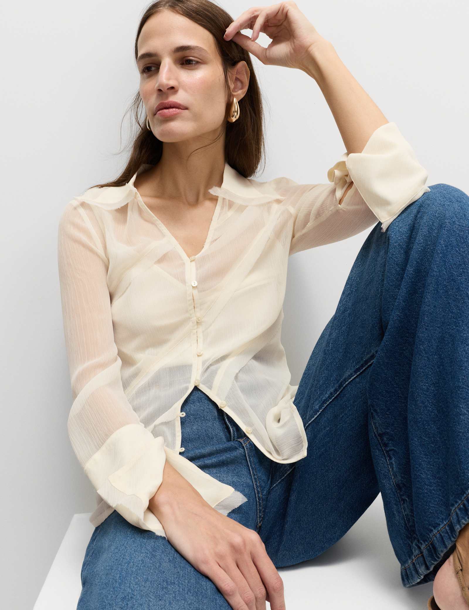 Seam Detail Collared Shirt - image 2