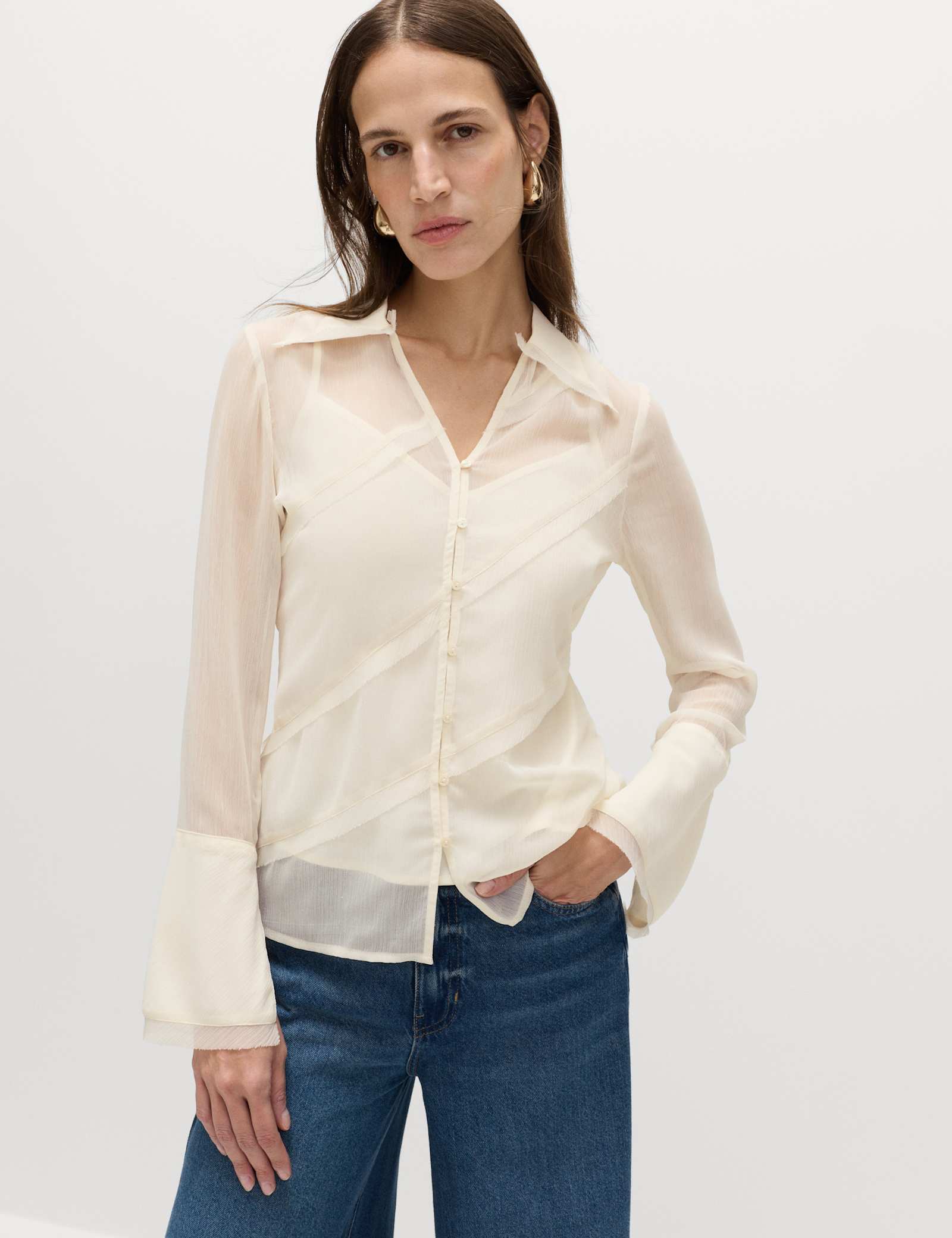 Seam Detail Collared Shirt - image 5