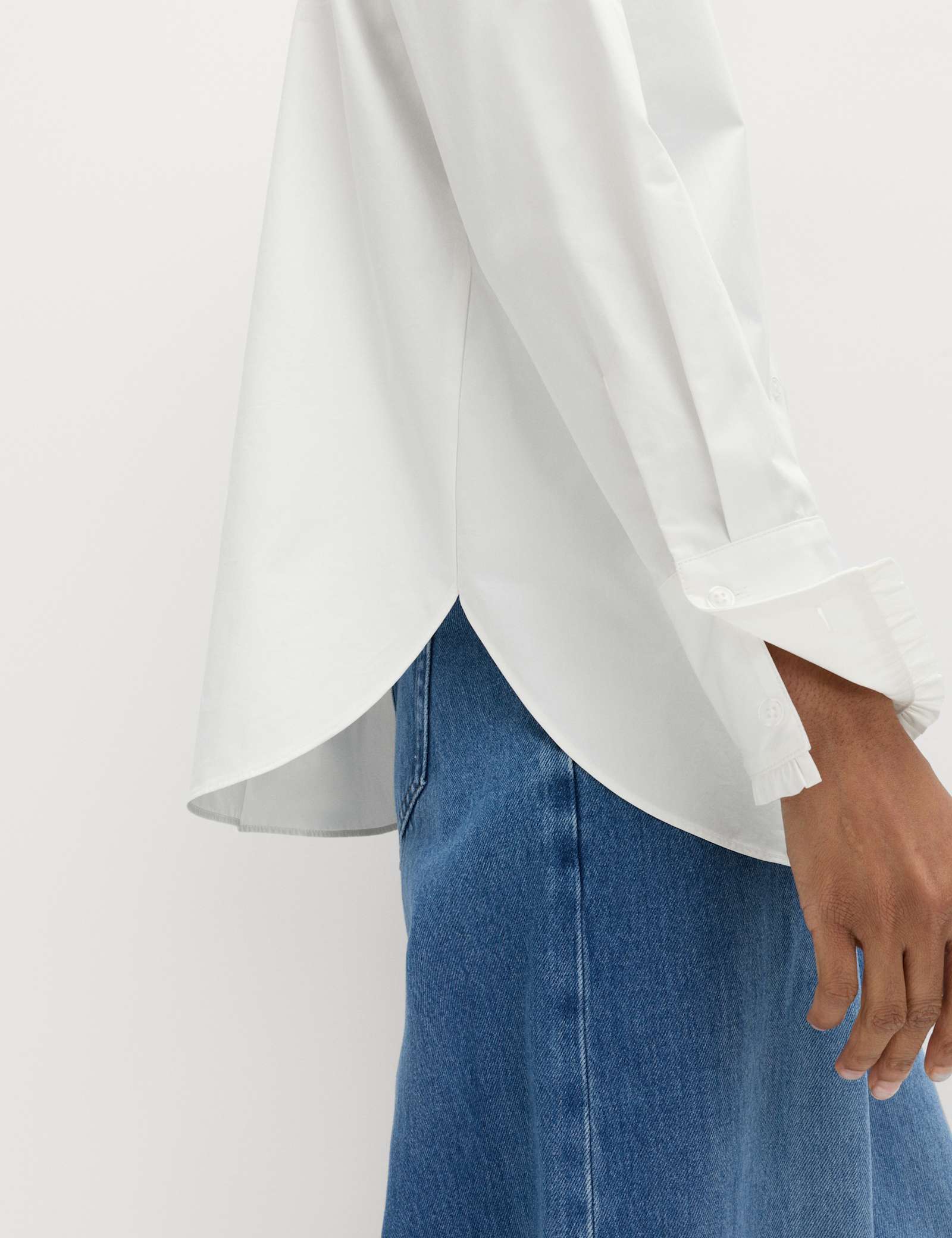 Pure Cotton Collared Frill Detail Shirt - image 5
