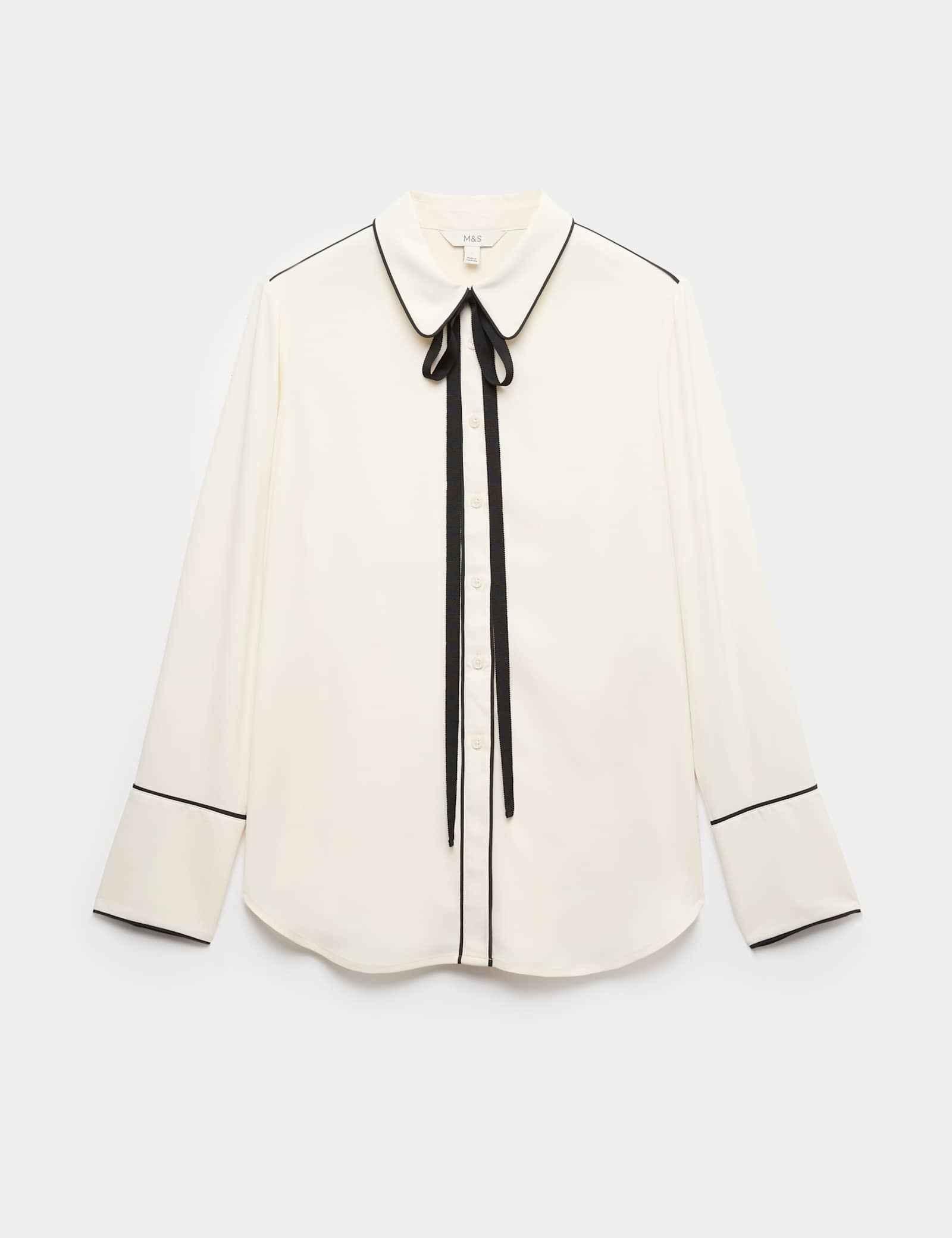 Bow Tie Piped Detail Shirt - image 1