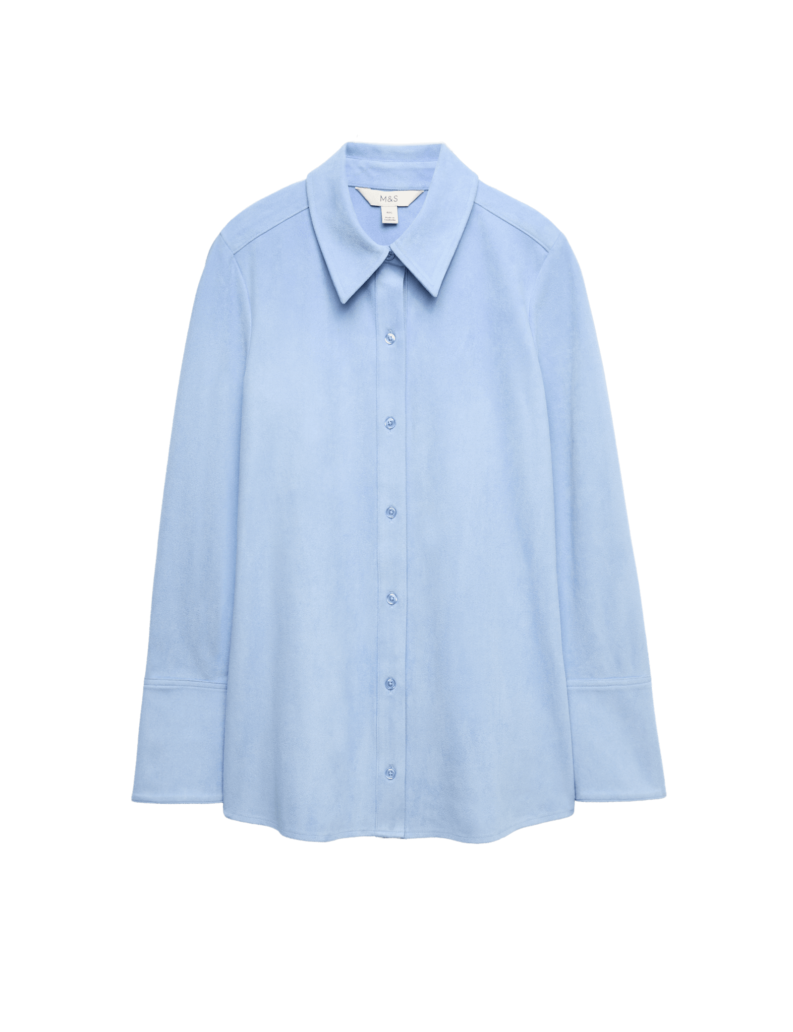 Faux Suede Collared Button Through Shirt - image 3