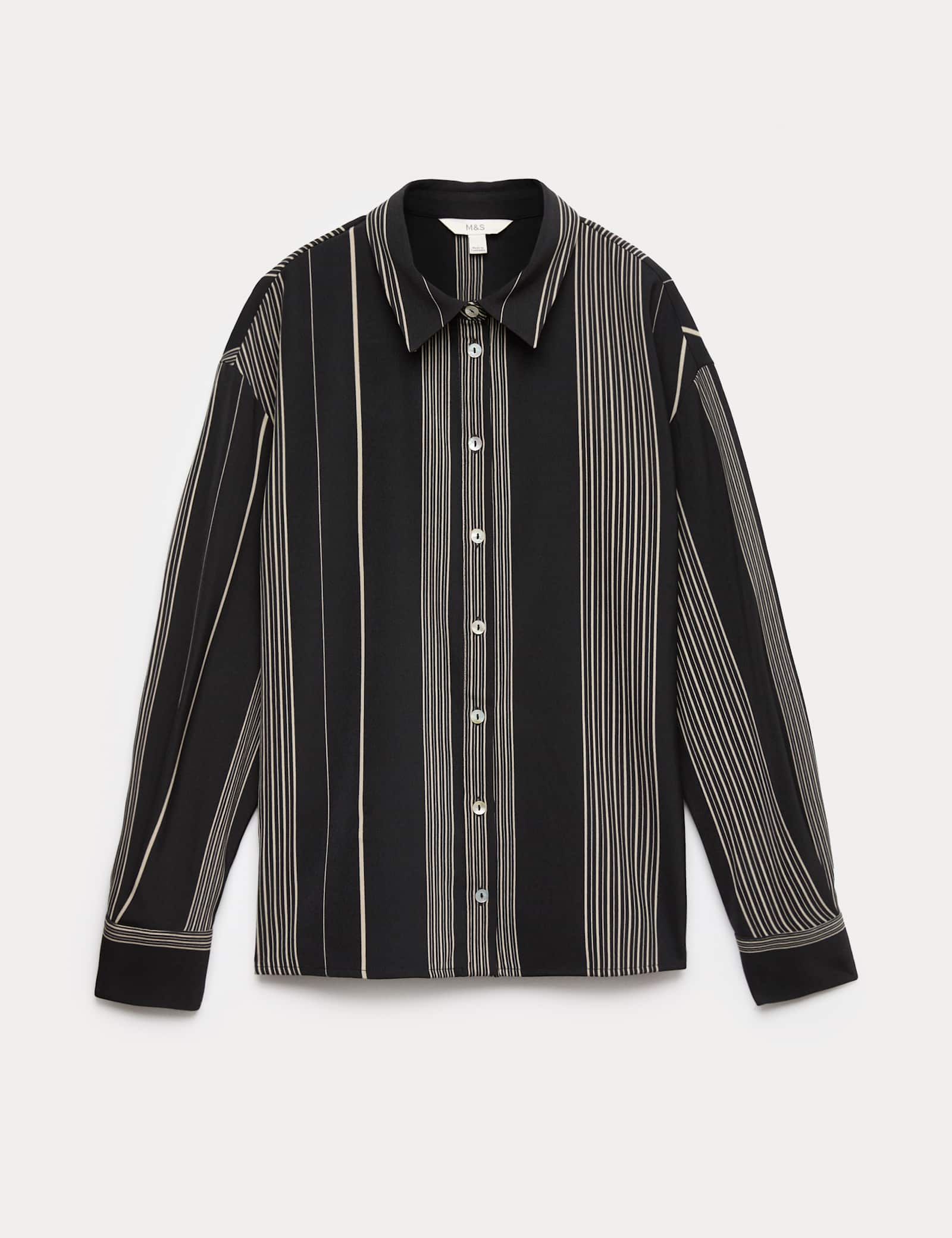 Striped Collared Button Through Shirt - image 1