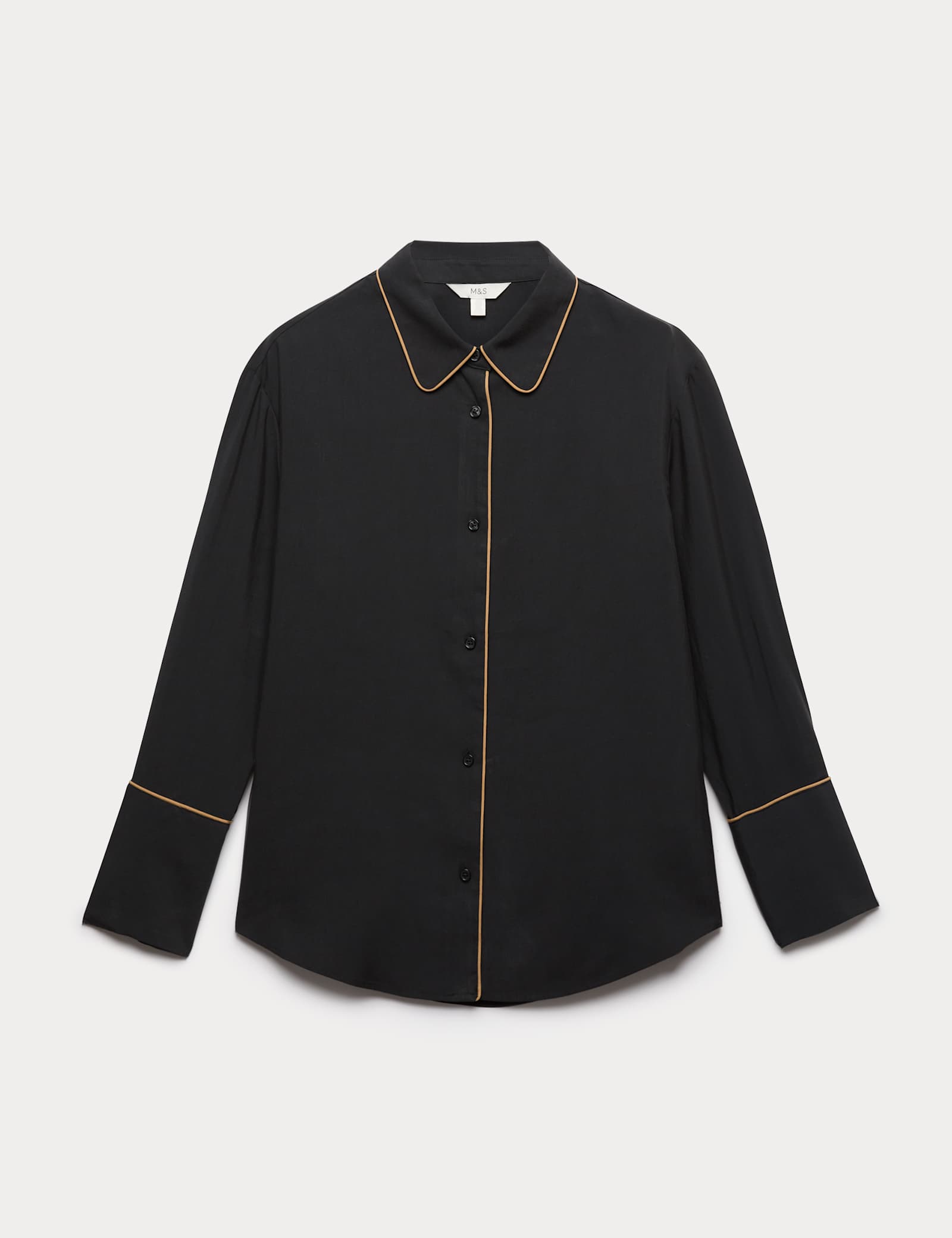 Modal Rich Piped Detail Collared Shirt - image 1