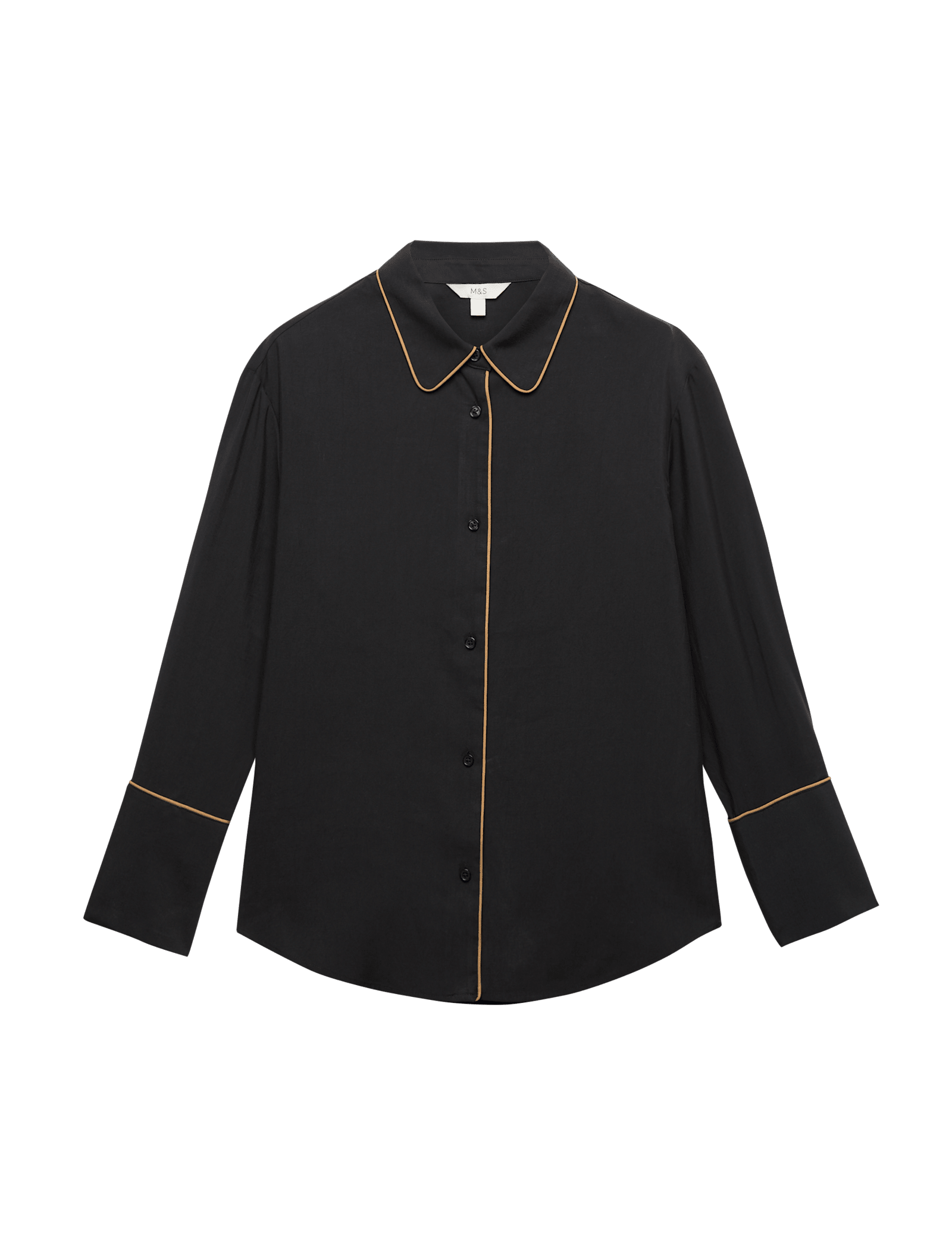 Modal Rich Piped Detail Collared Shirt - image 3