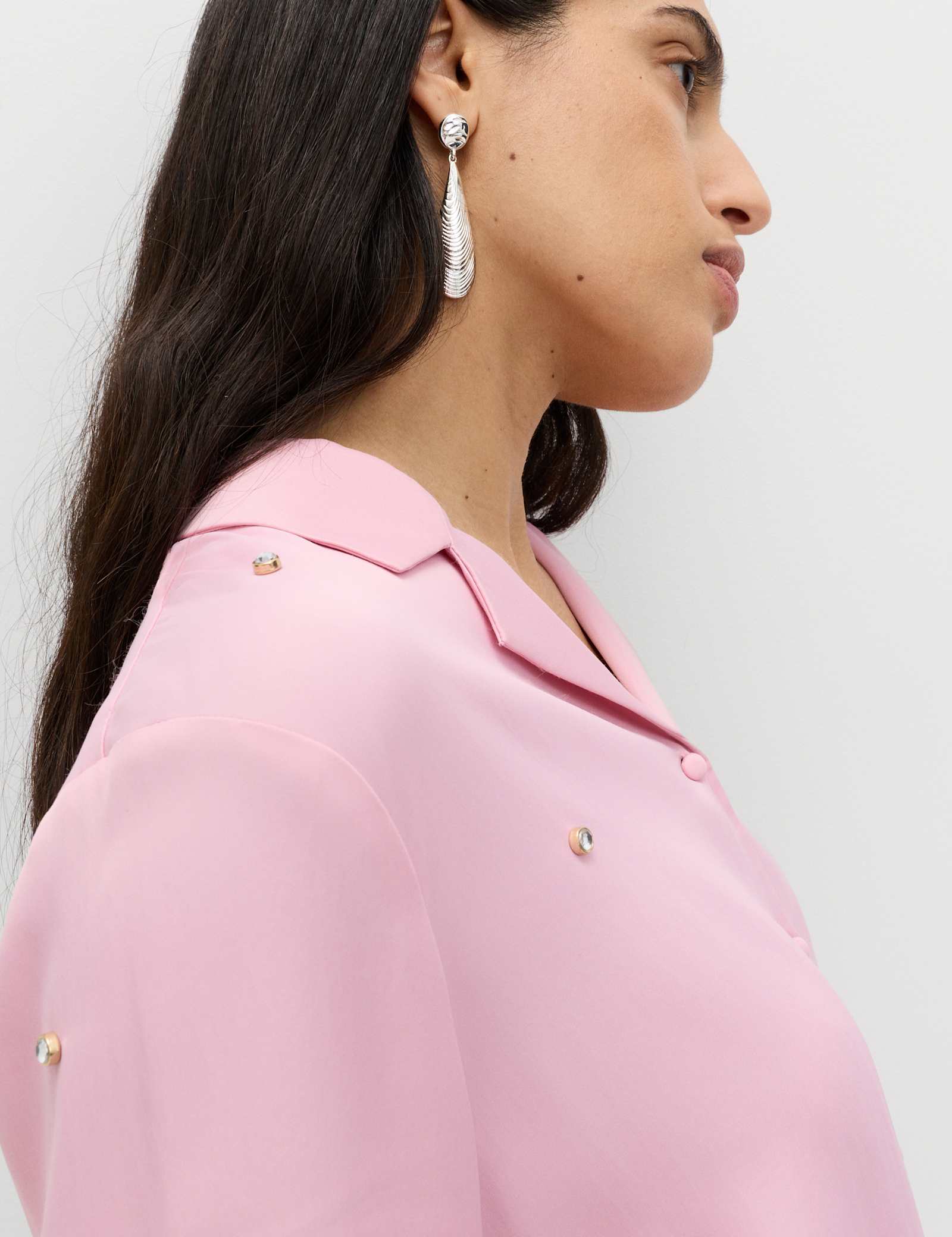 Sparkly Embellished Collared Shirt - image 5