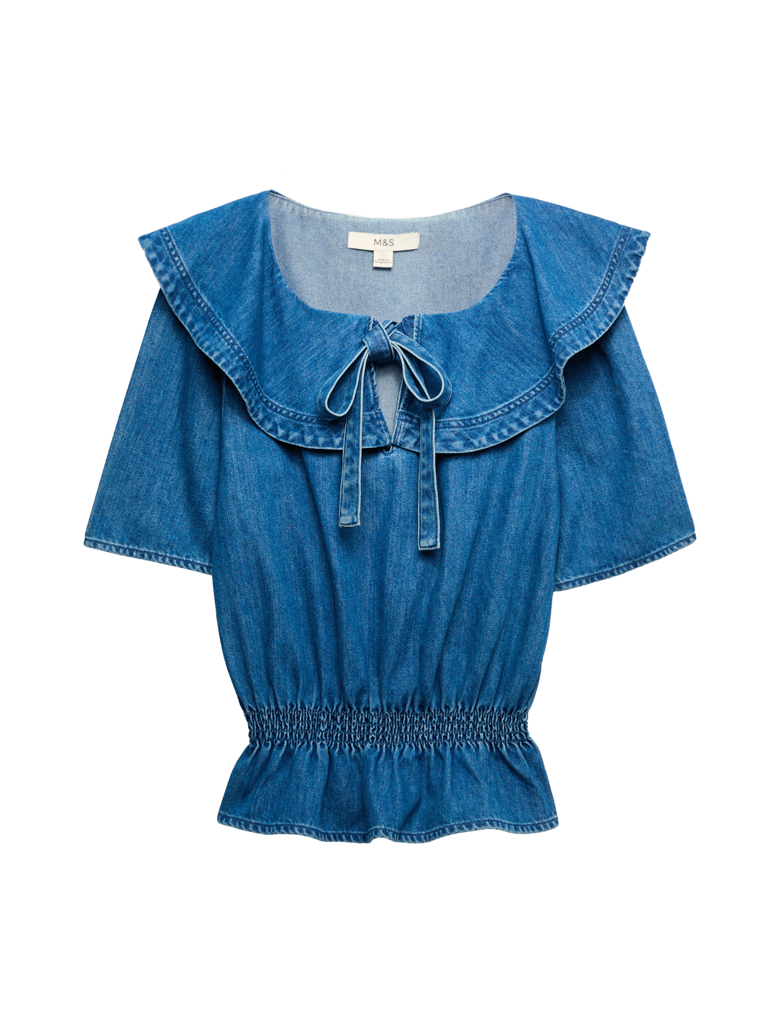 Denim Ruffled Blouse - image 3
