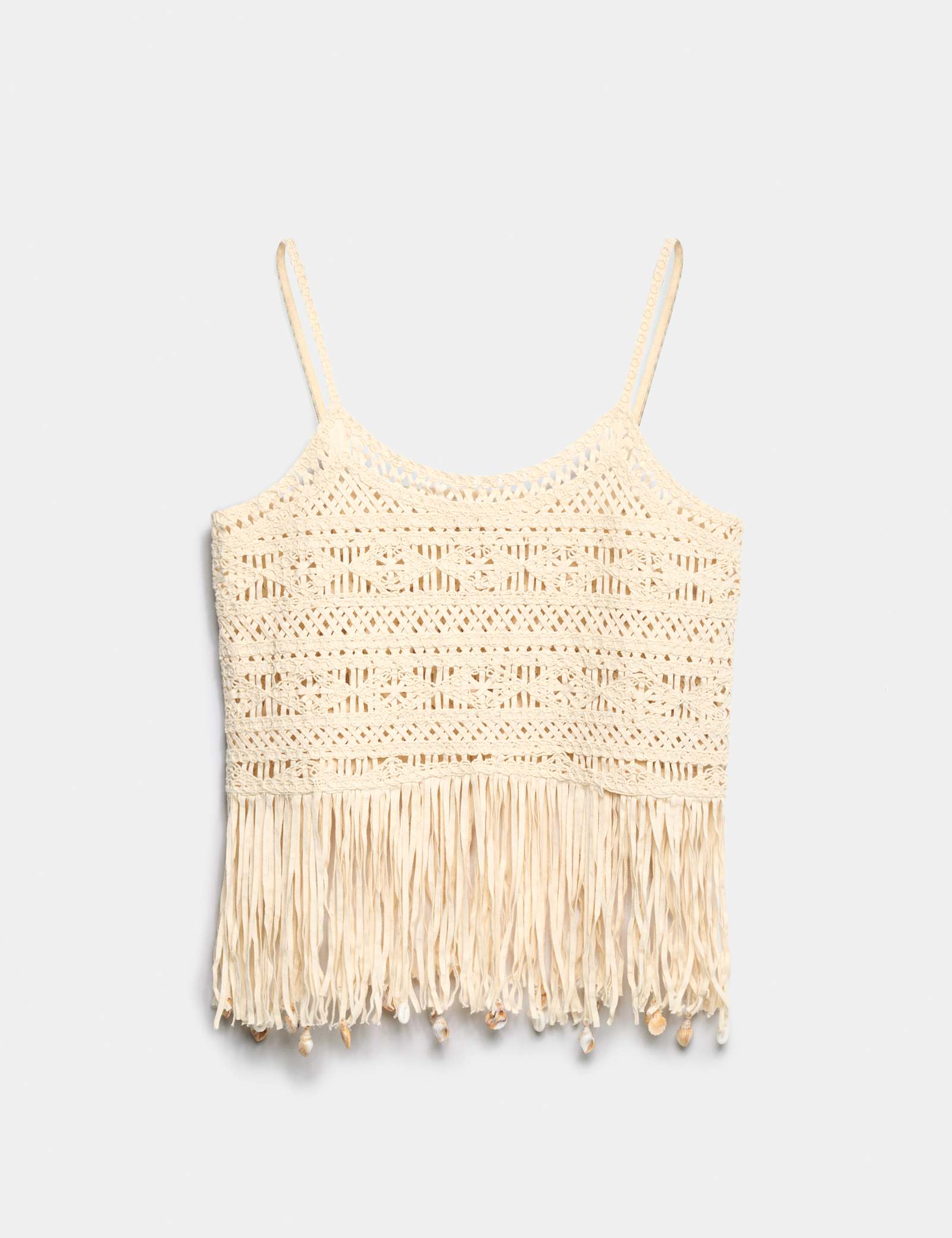 Pure Cotton Crochet Style Shell Top - image 1