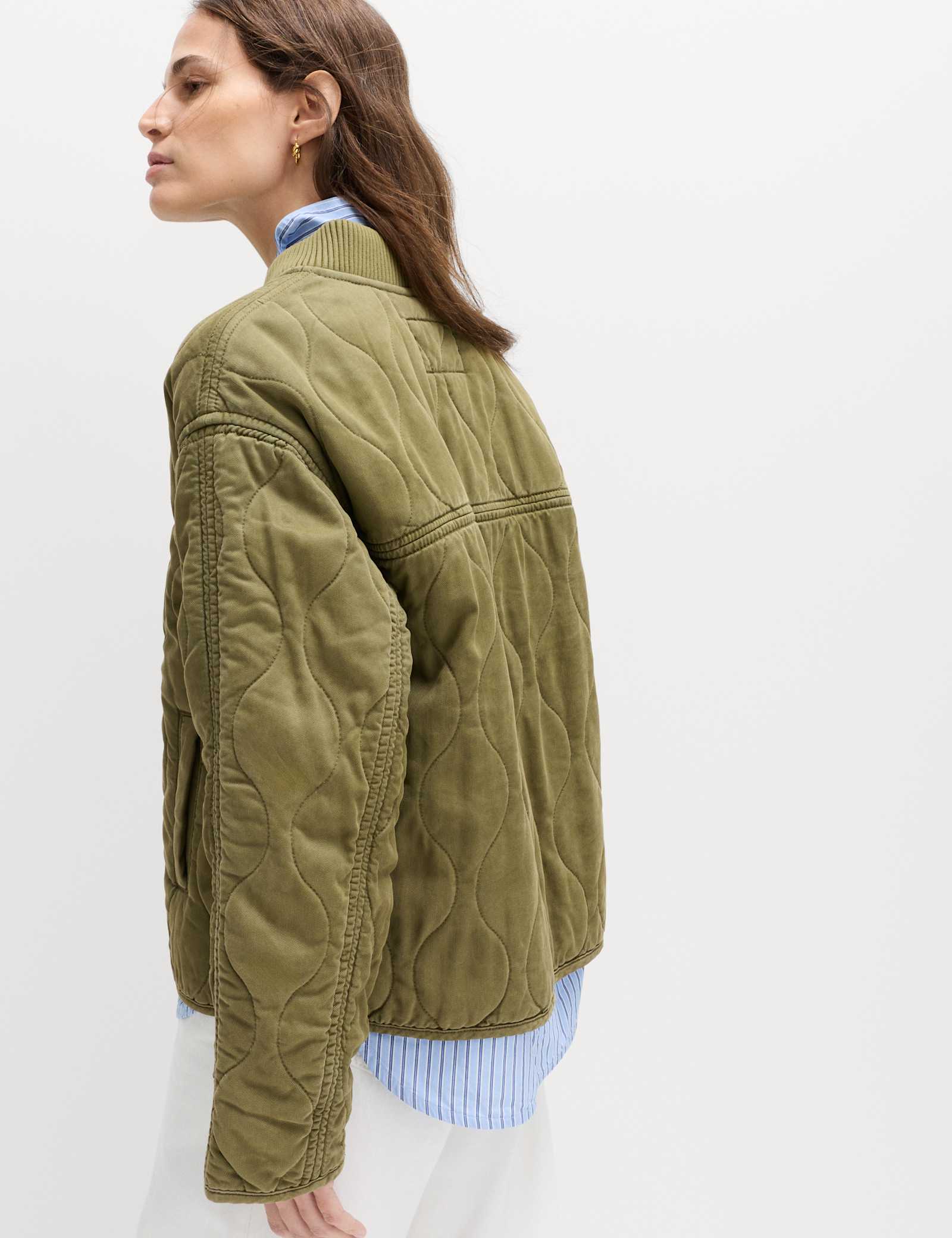 Quilted Waisted Bomber Jacket - image 2