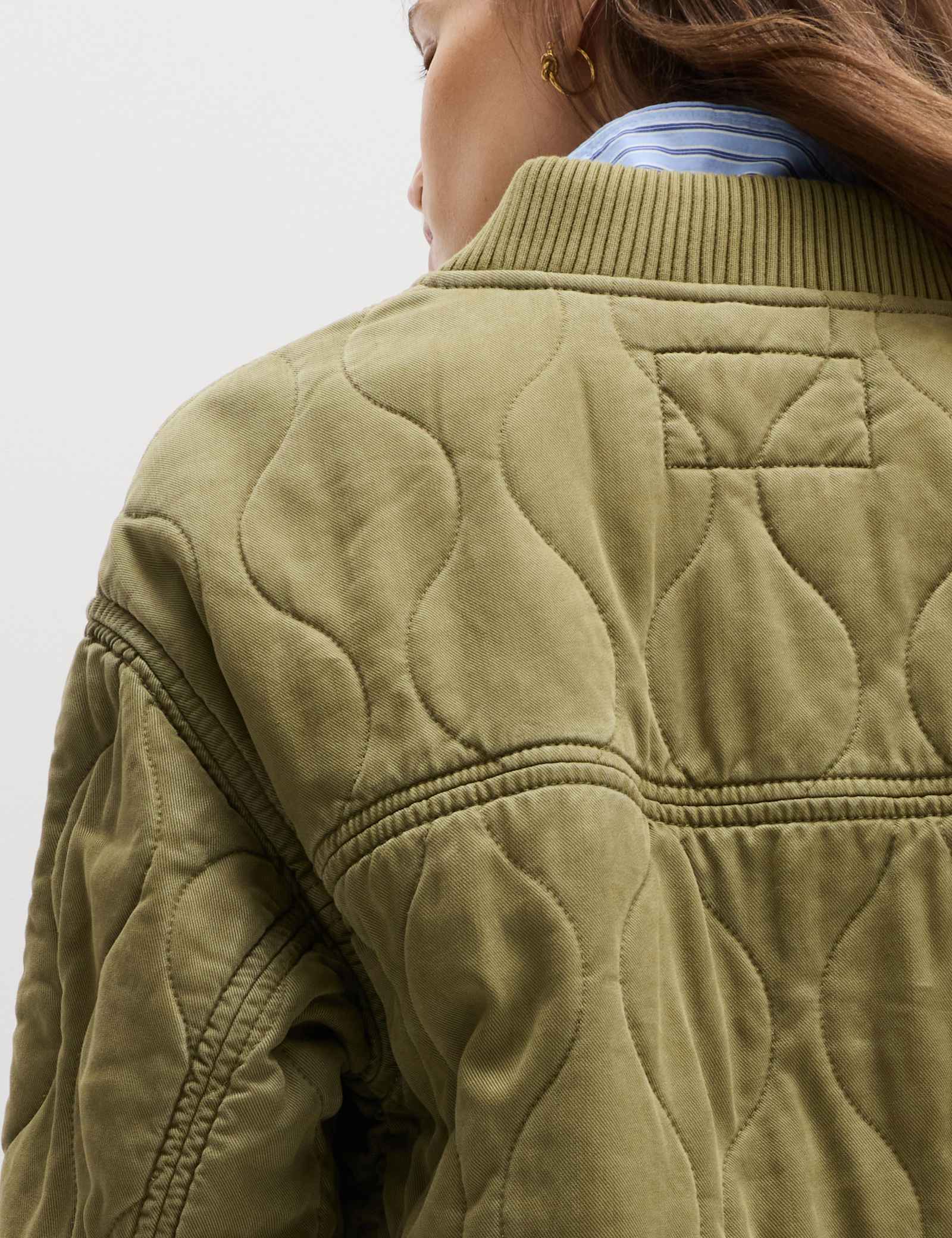 Quilted Waisted Bomber Jacket - image 4