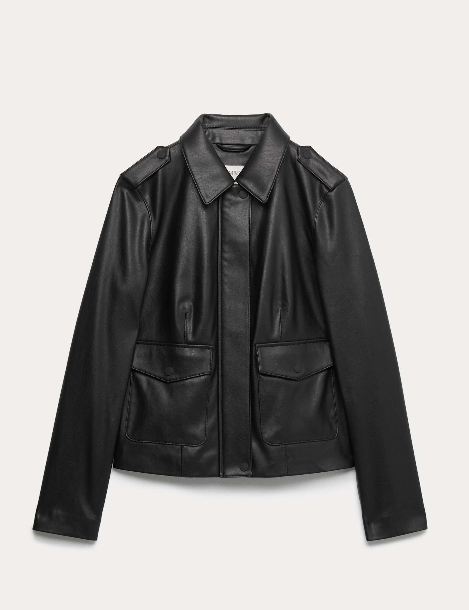 Faux Leather Harrington Jacket - image 1