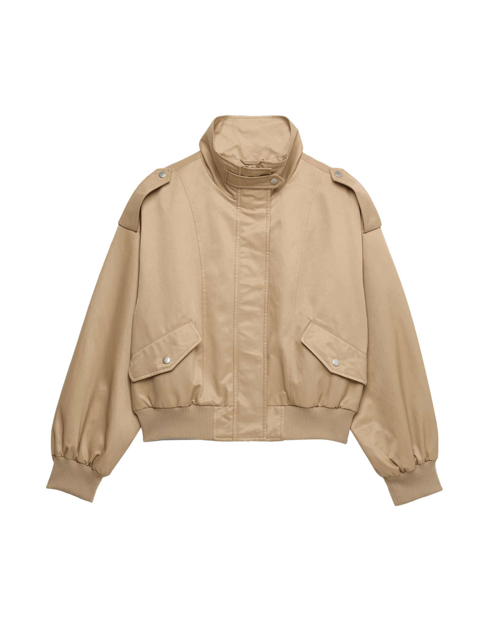 Cotton Rich Satin Look Bomber Jacket - image 3