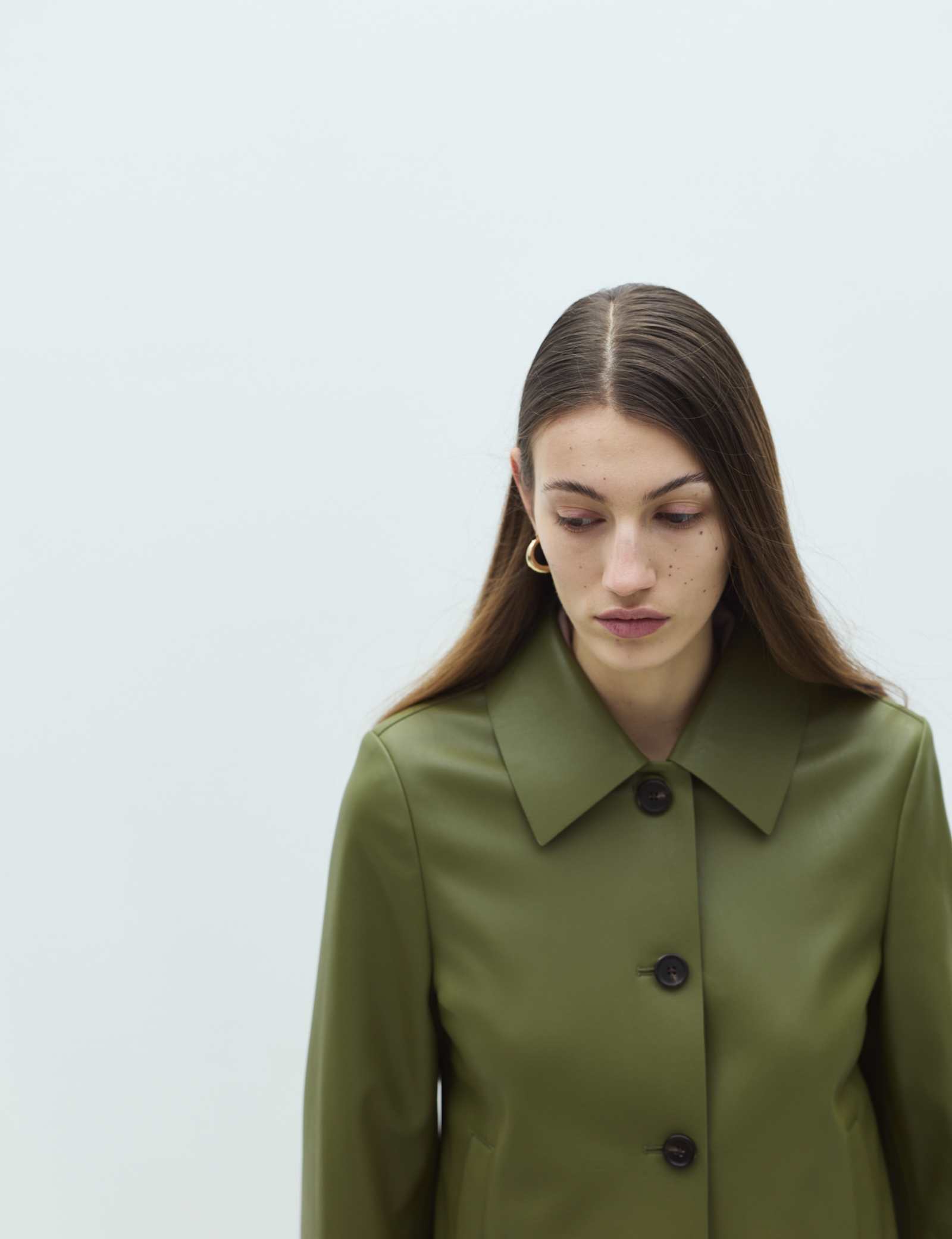 Faux Leather Collared Jacket - image 4